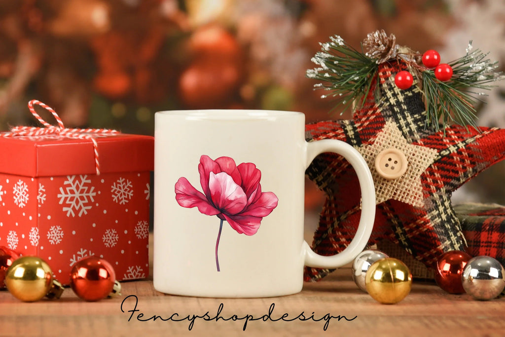 Elegant Red Floral Clipart Bundle