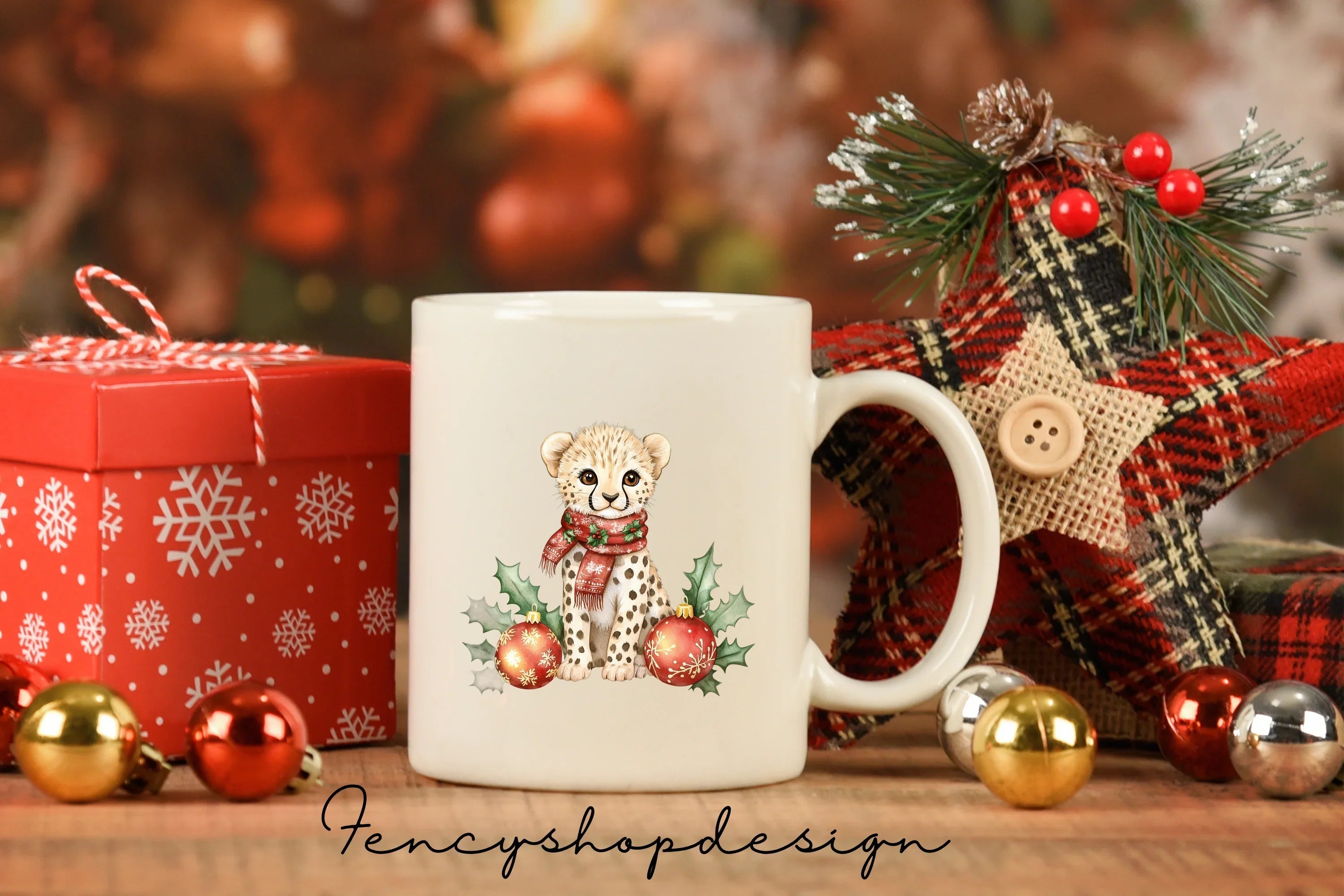 Christmas Safari Animals Clipart Bundle