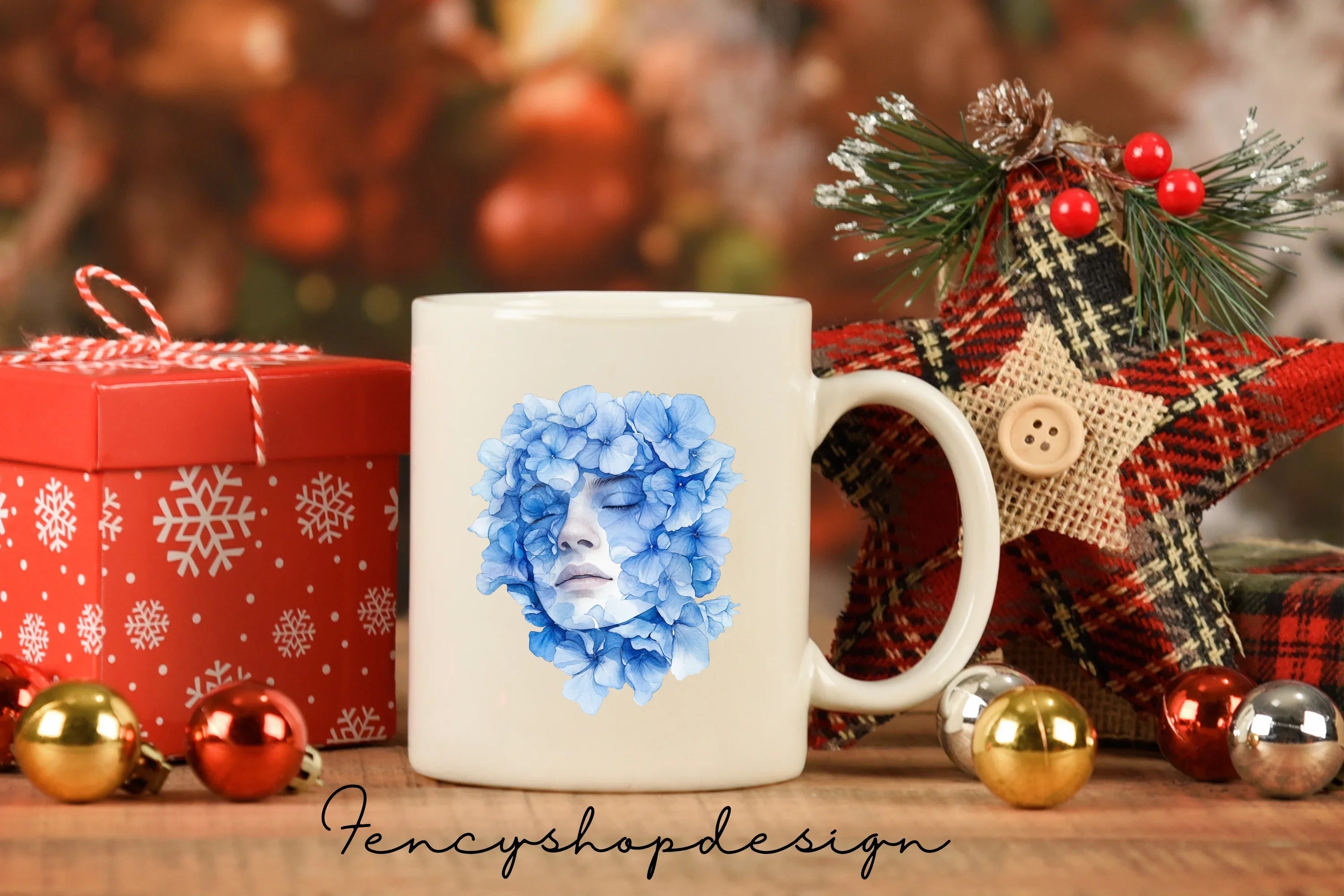 Blue Floral Clipart Bundle