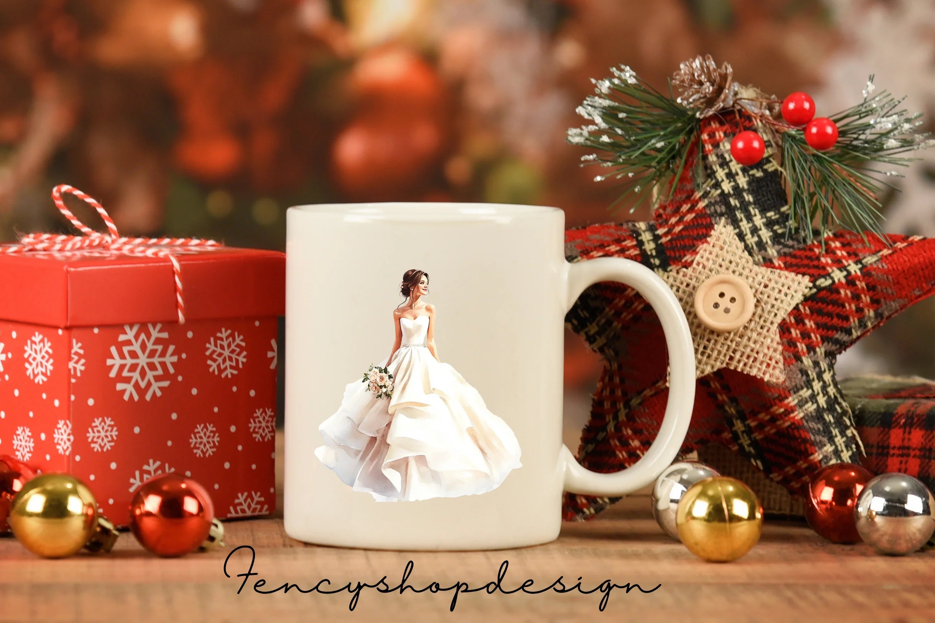 Elegant Wedding Dress Clipart Bundle
