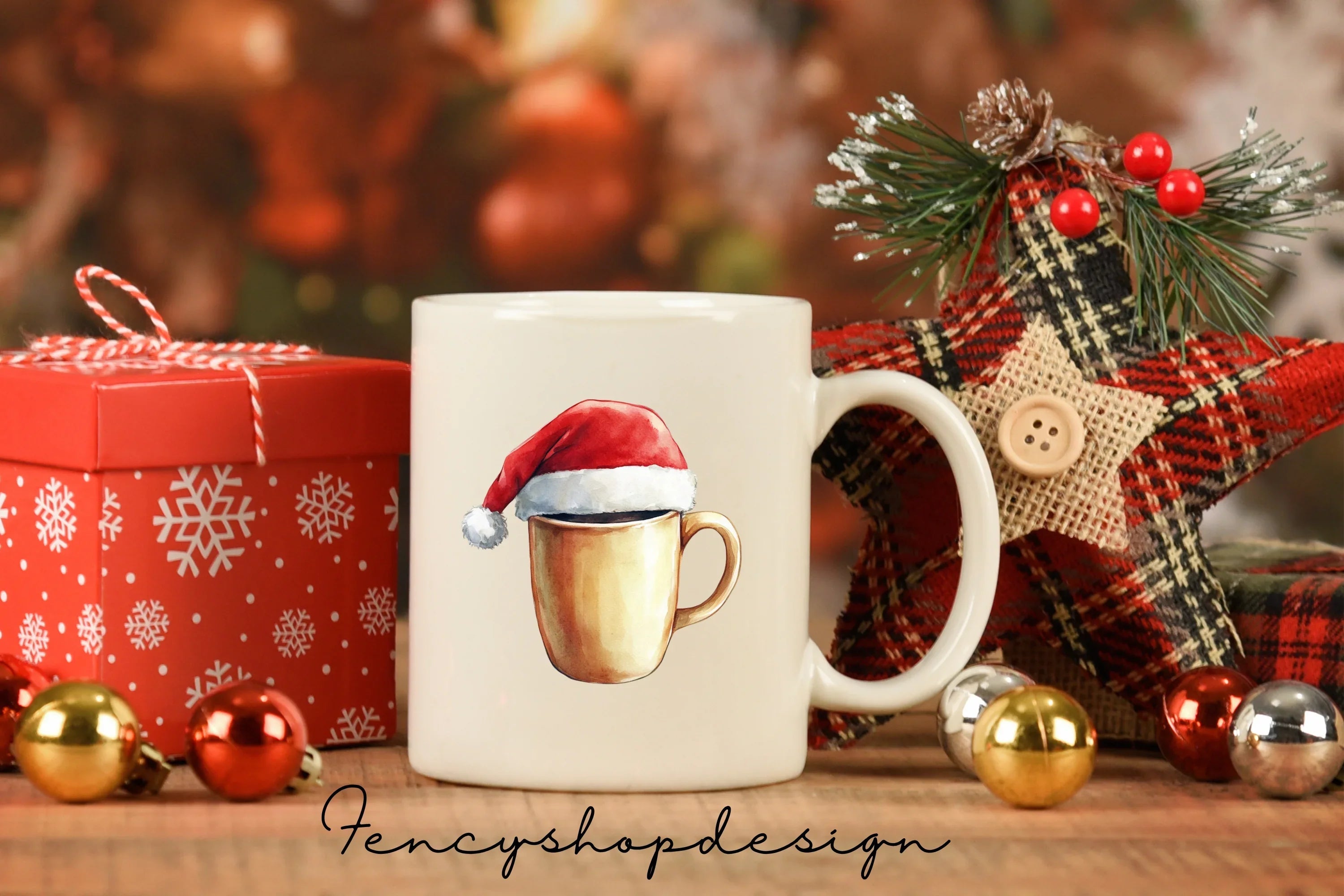Festive Laptop with Christmas Lights Clipart Bundle