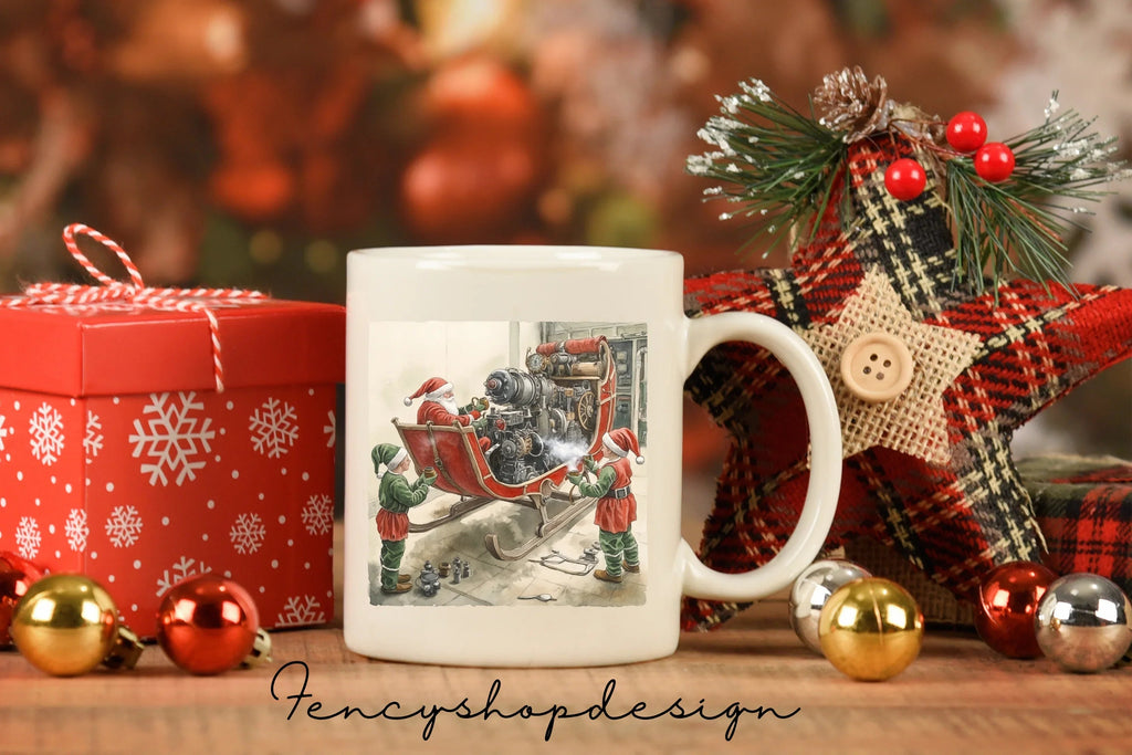Santa Sleigh Tune-Up Clipart Bundle