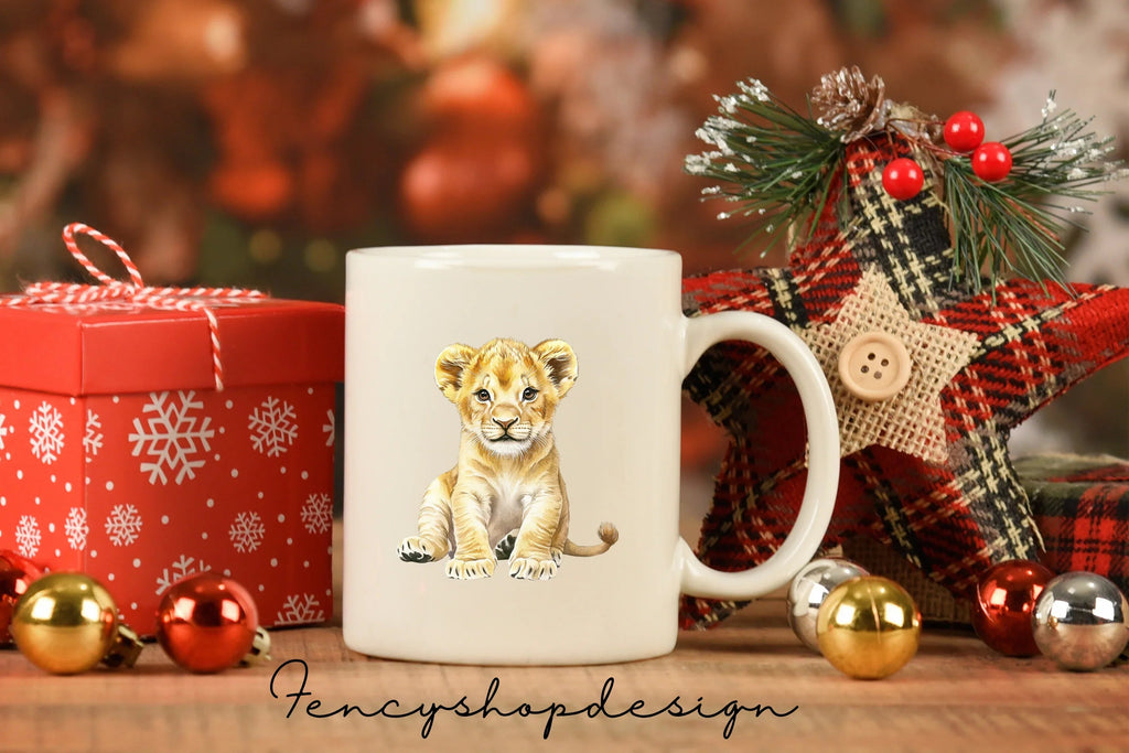 Cute Baby Lion Cub Clipart Bundle