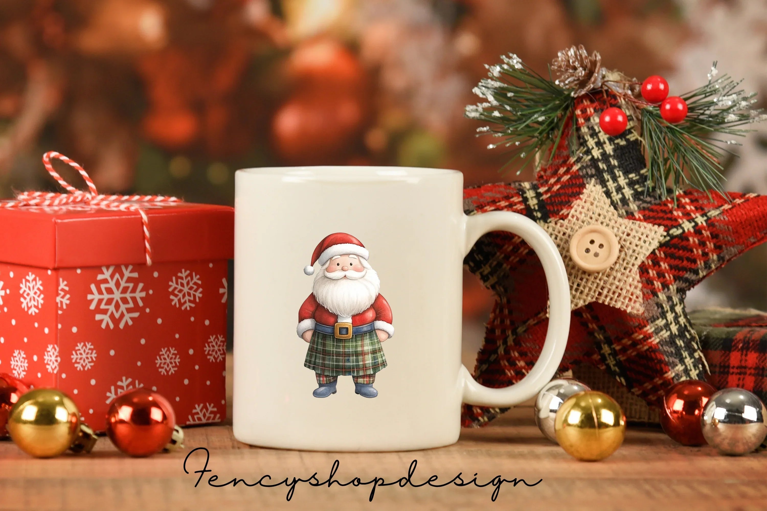 Scottish Kilt Santa Claus Clipart Bundle