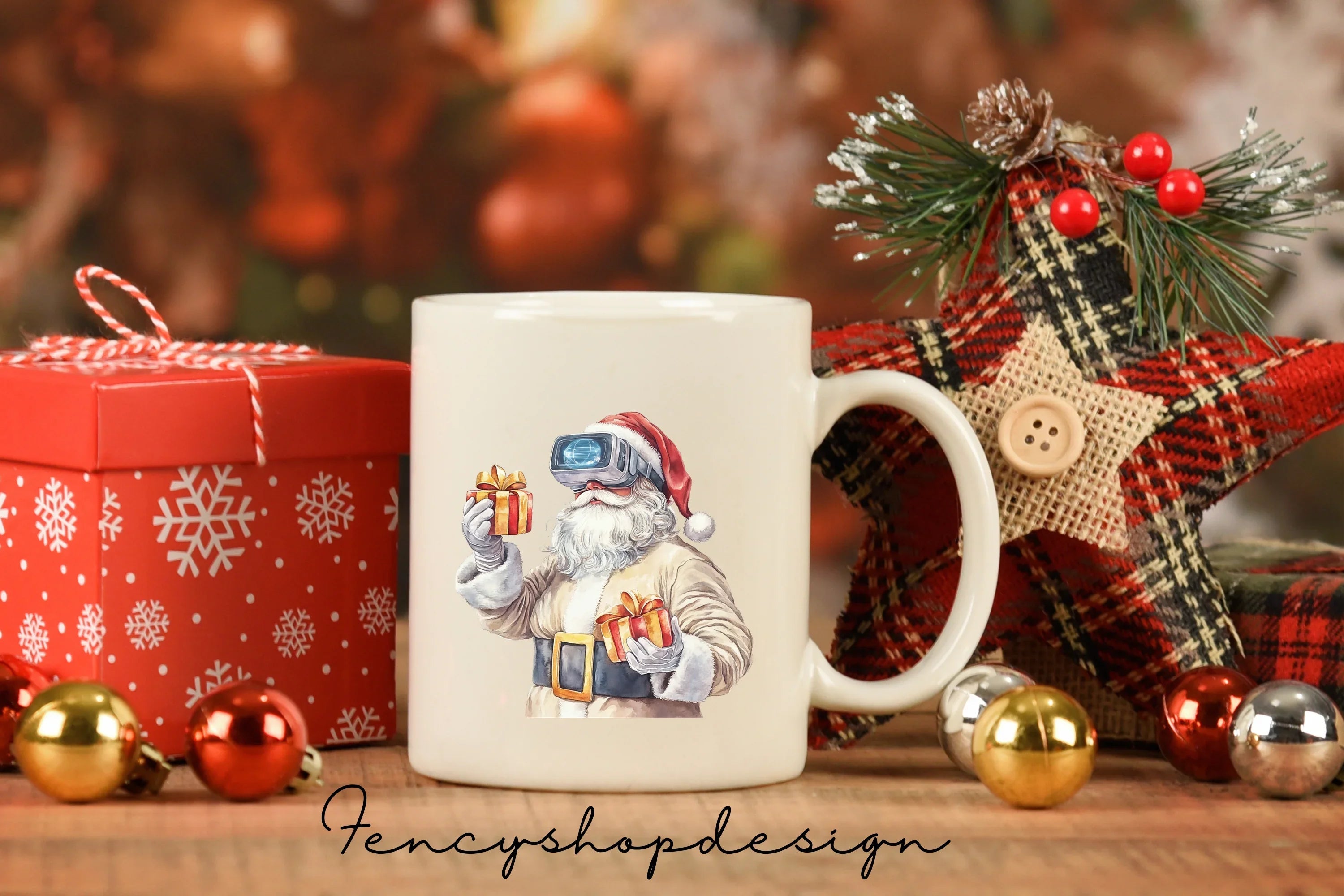 Santa Claus Snow Globe Clipart Bundle