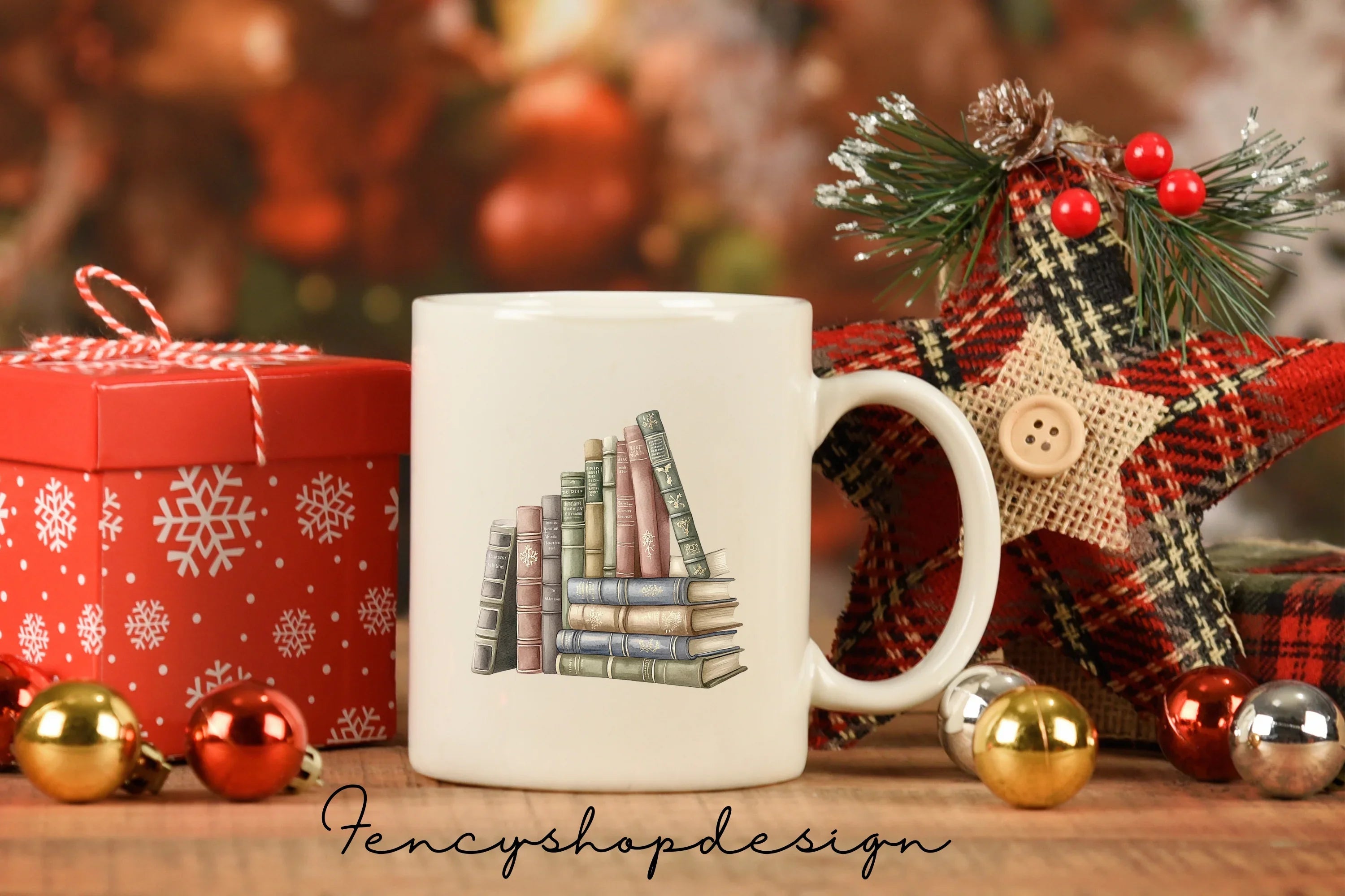 Vintage Christmas Books Clipart Bundle