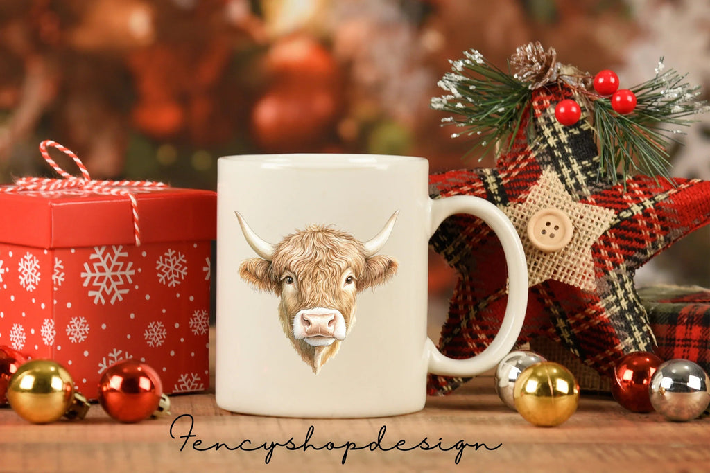 Cute Highland Cow Clipart Bundle