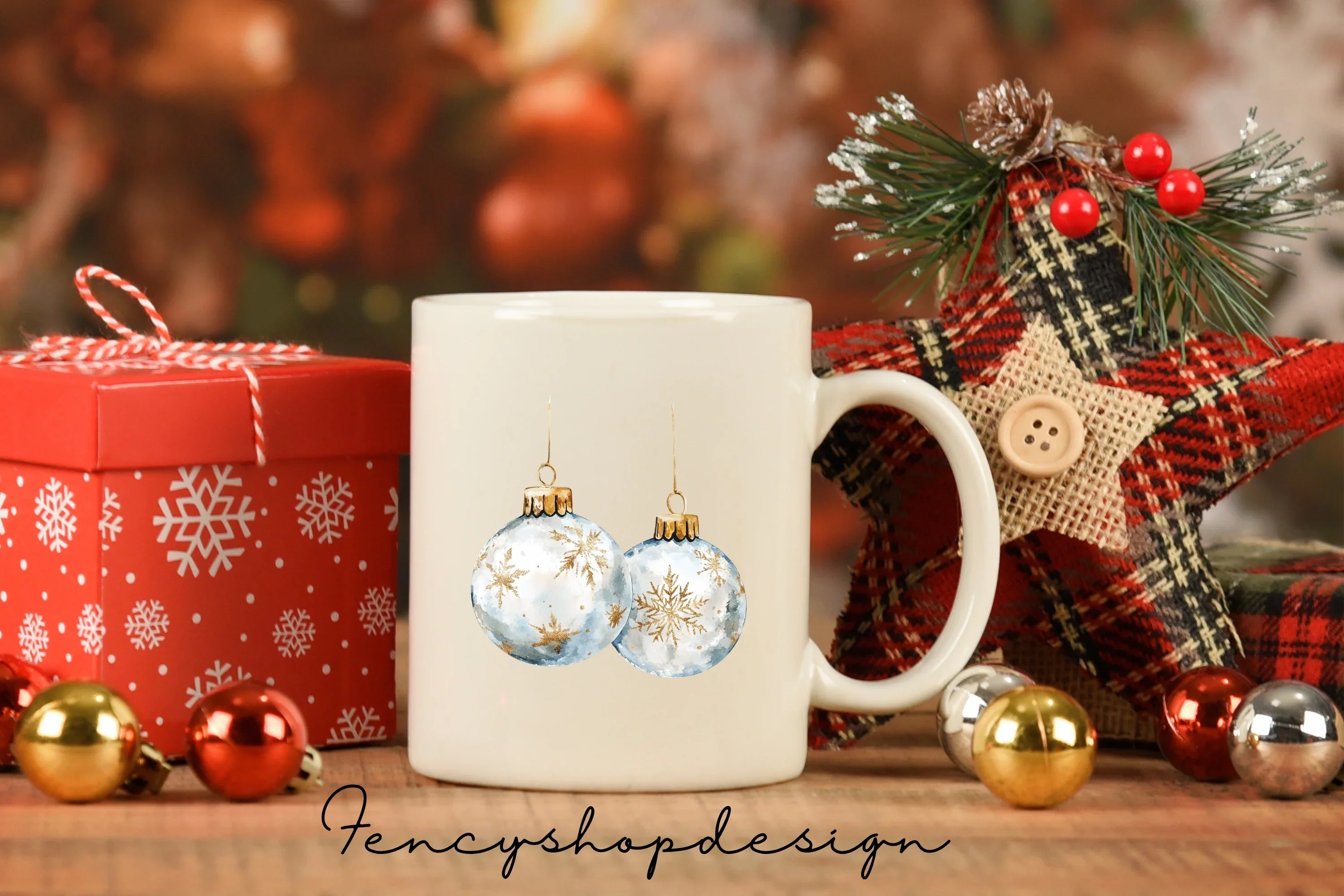 Festive Ornaments Clipart Bundle