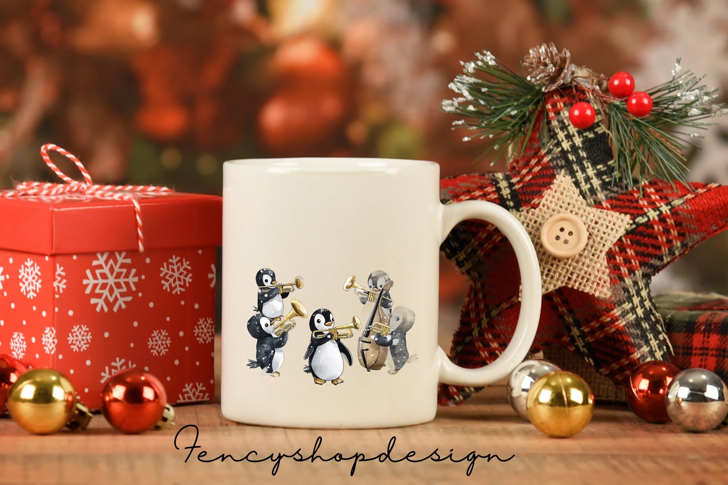 Musical Christmas Penguin Clipart Bundle