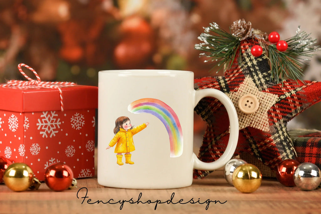 Playful Children with Rainbows Clipart Bundle