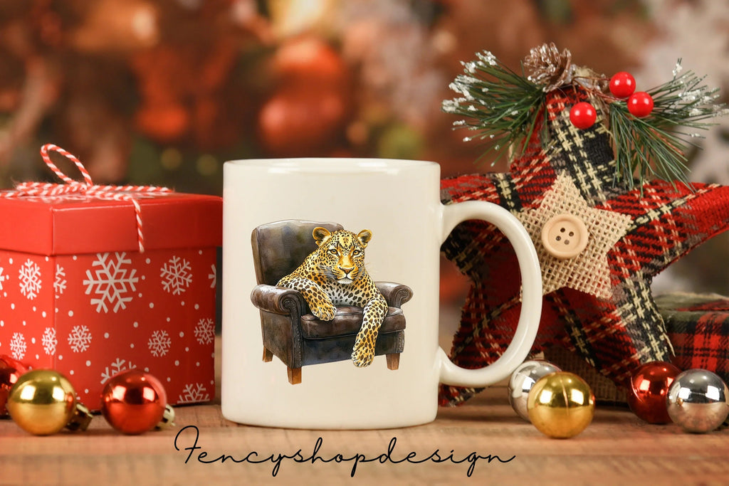Chic Leopard in Chair Clipart Bundle