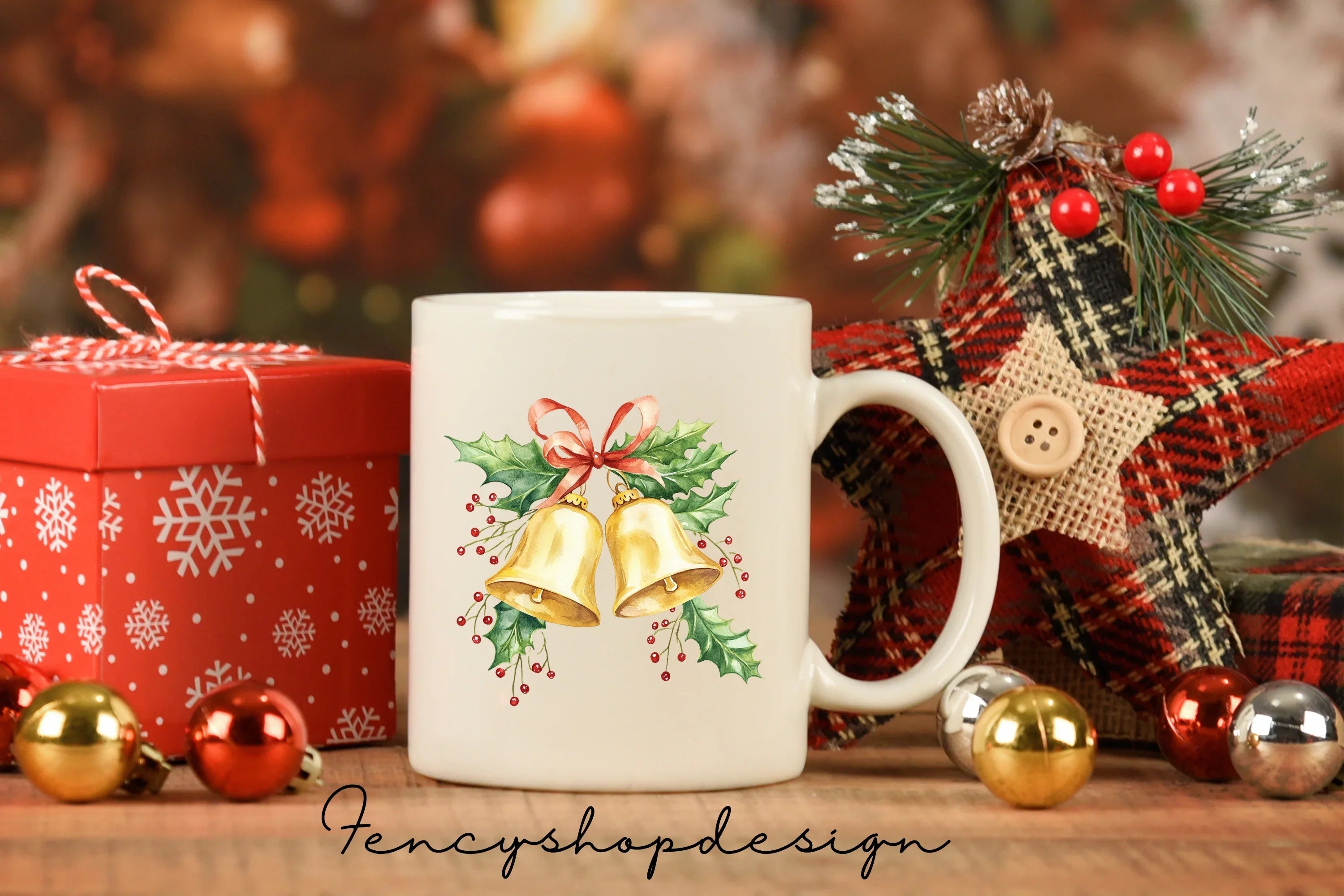 Festive Christmas Bells Clipart Bundle