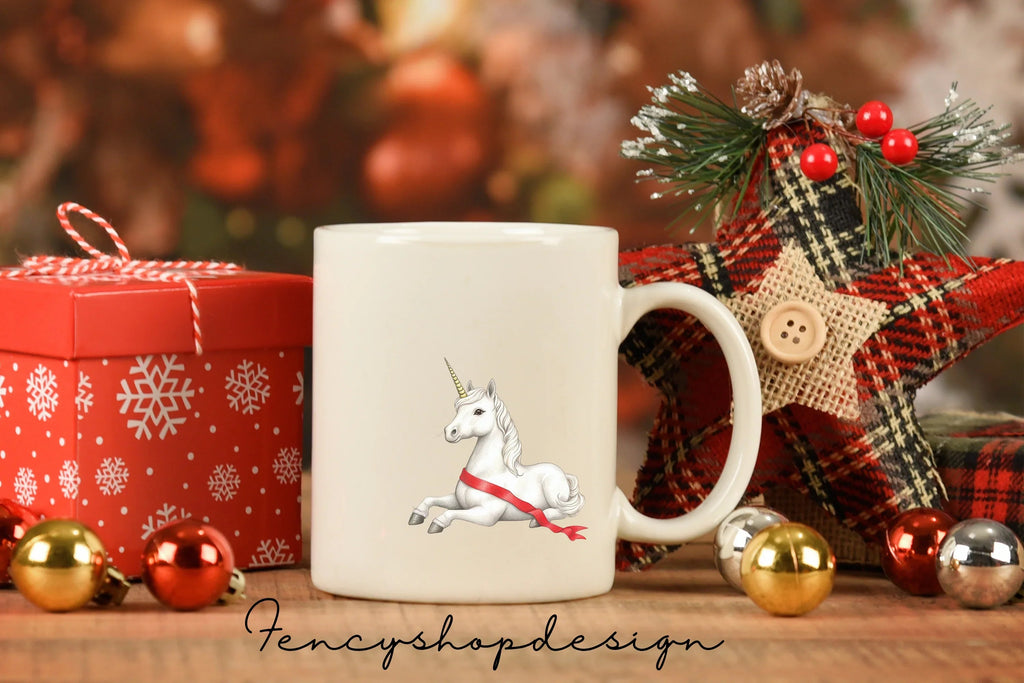 Christmas Unicorn Wreath Clipart Bundle