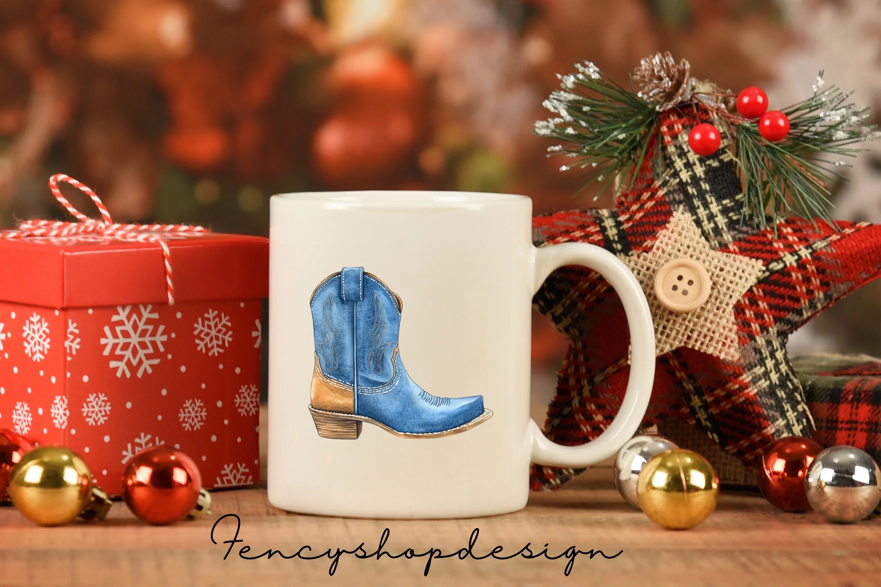 Blue Cowboy Boots Clipart Bundle
