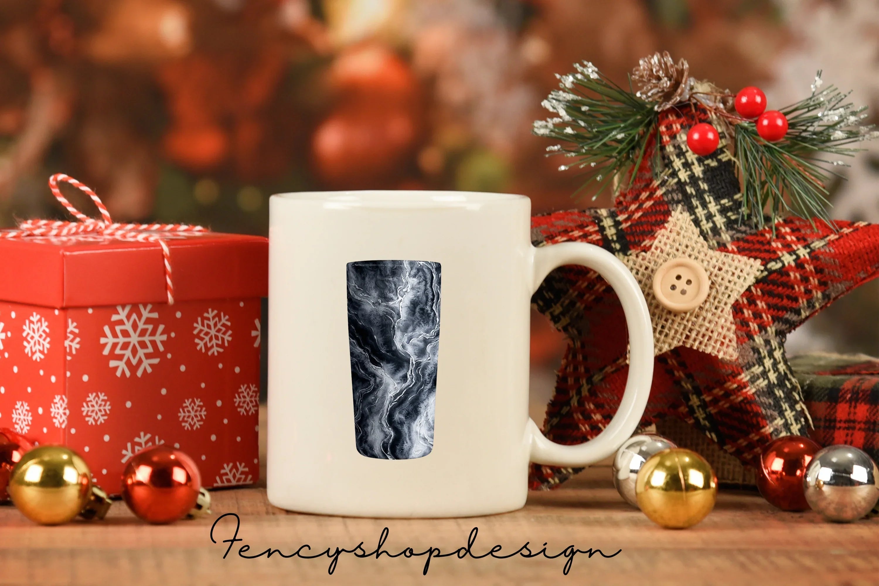 Dark Marble Tumbler Designs Clipart Bundle