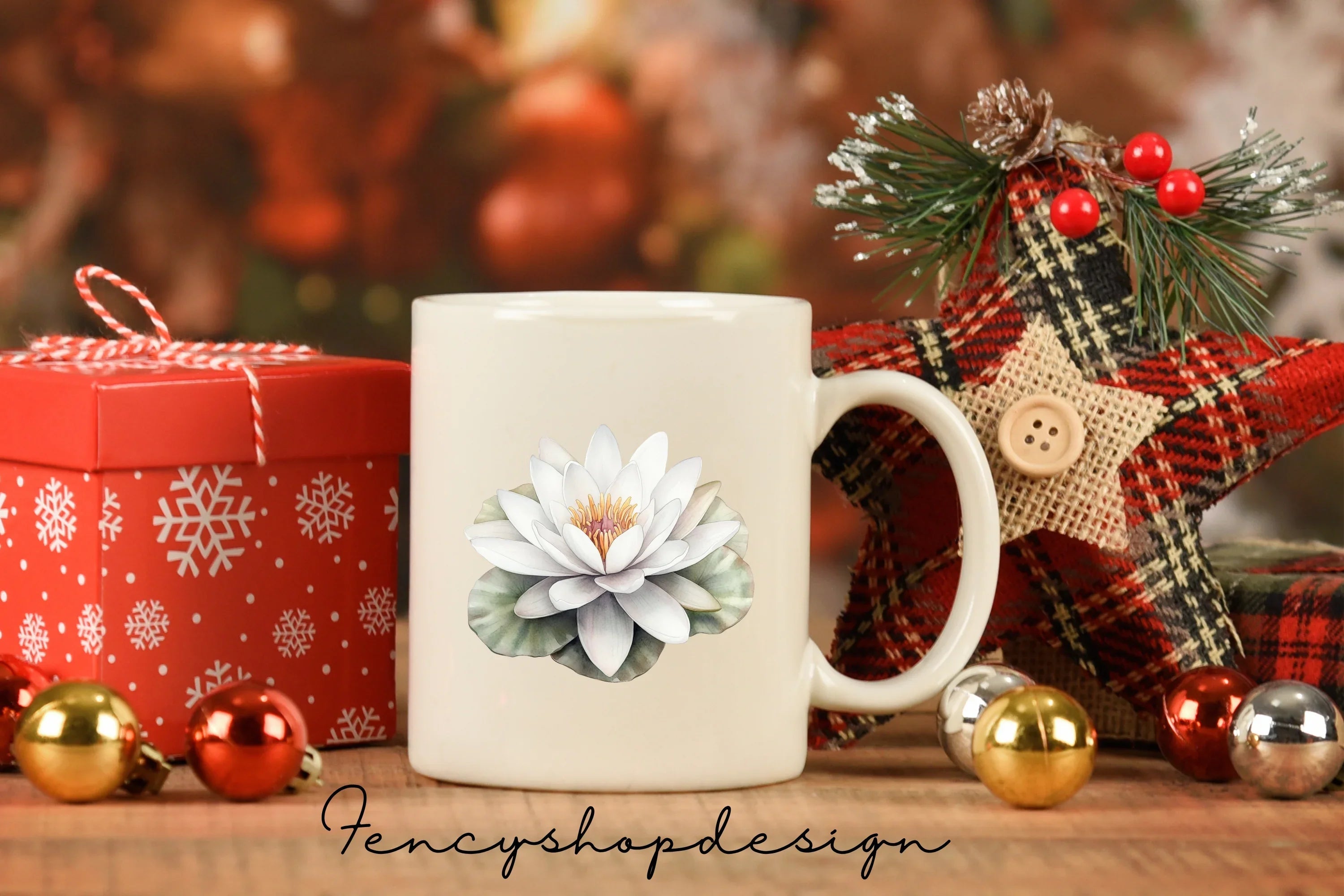 Elegant White Water Lily Clipart Bundle