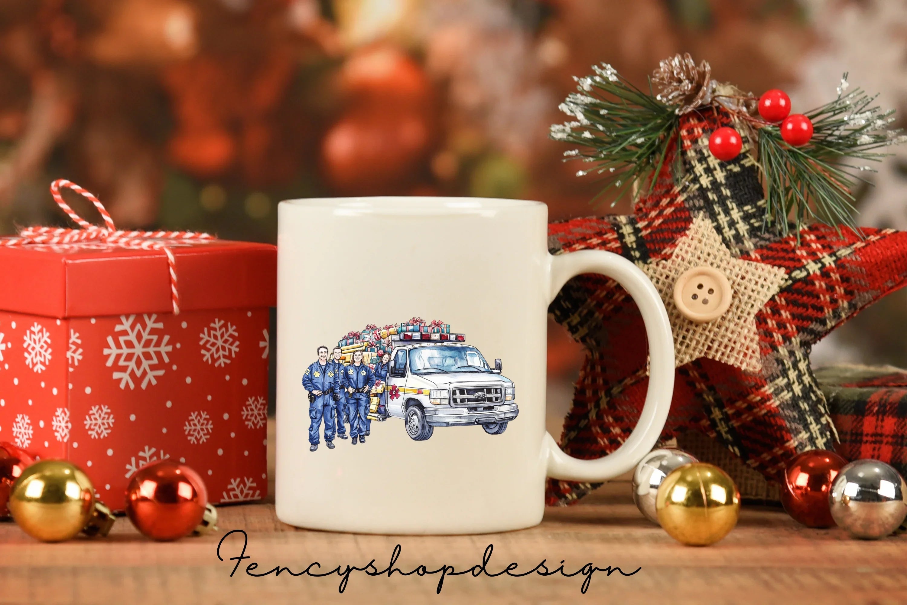 Festive EMS Ambulance Clipart Bundle