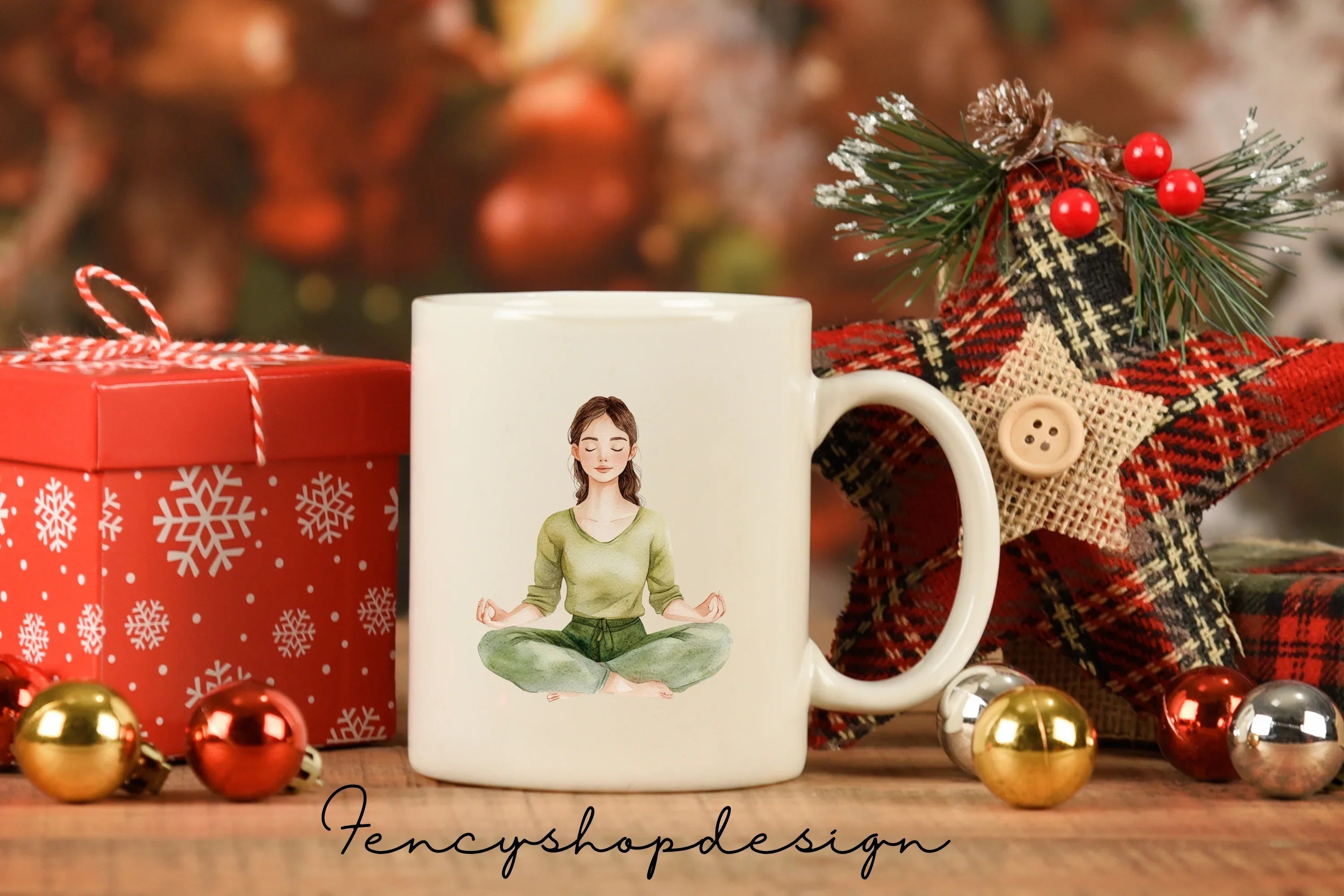 Mindful Women Yoga Poses Clipart Bundle