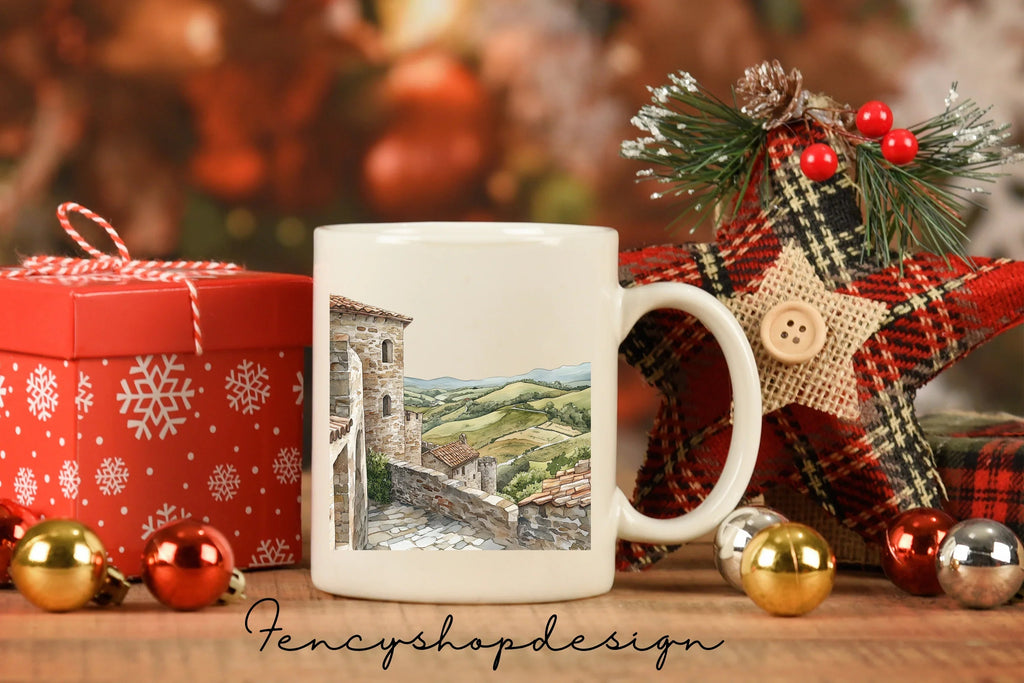 European Village Landscape Clipart Bundle