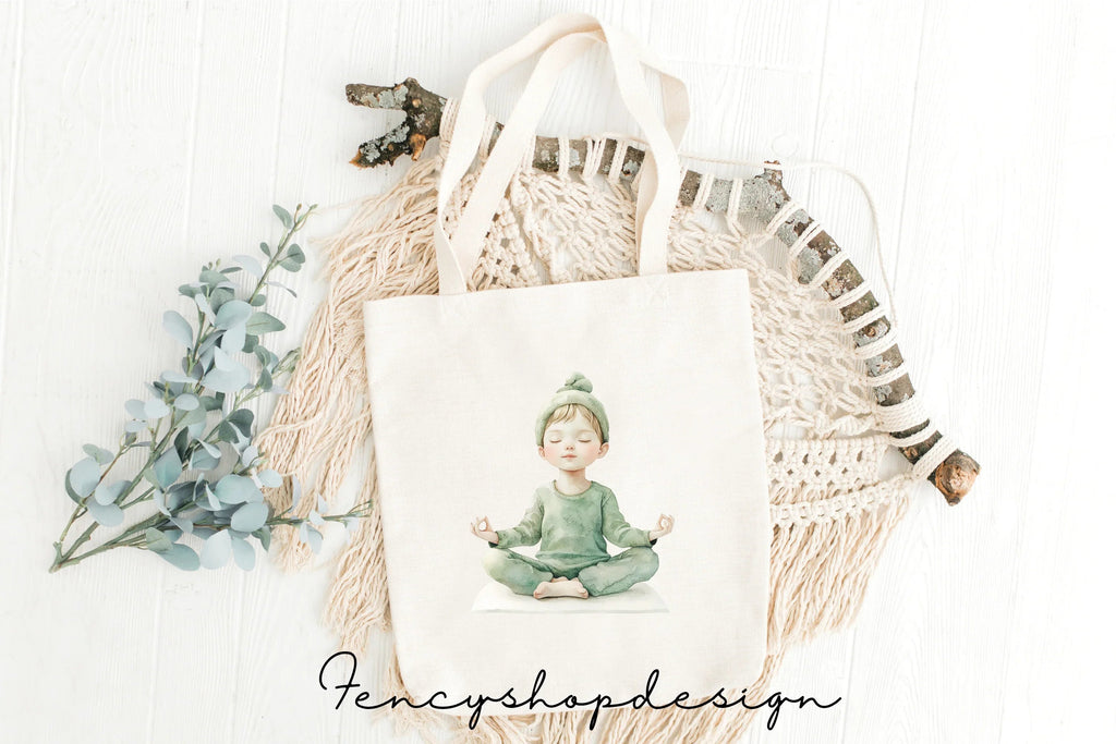 Kids Yoga and Meditation Poses Clipart Bundle