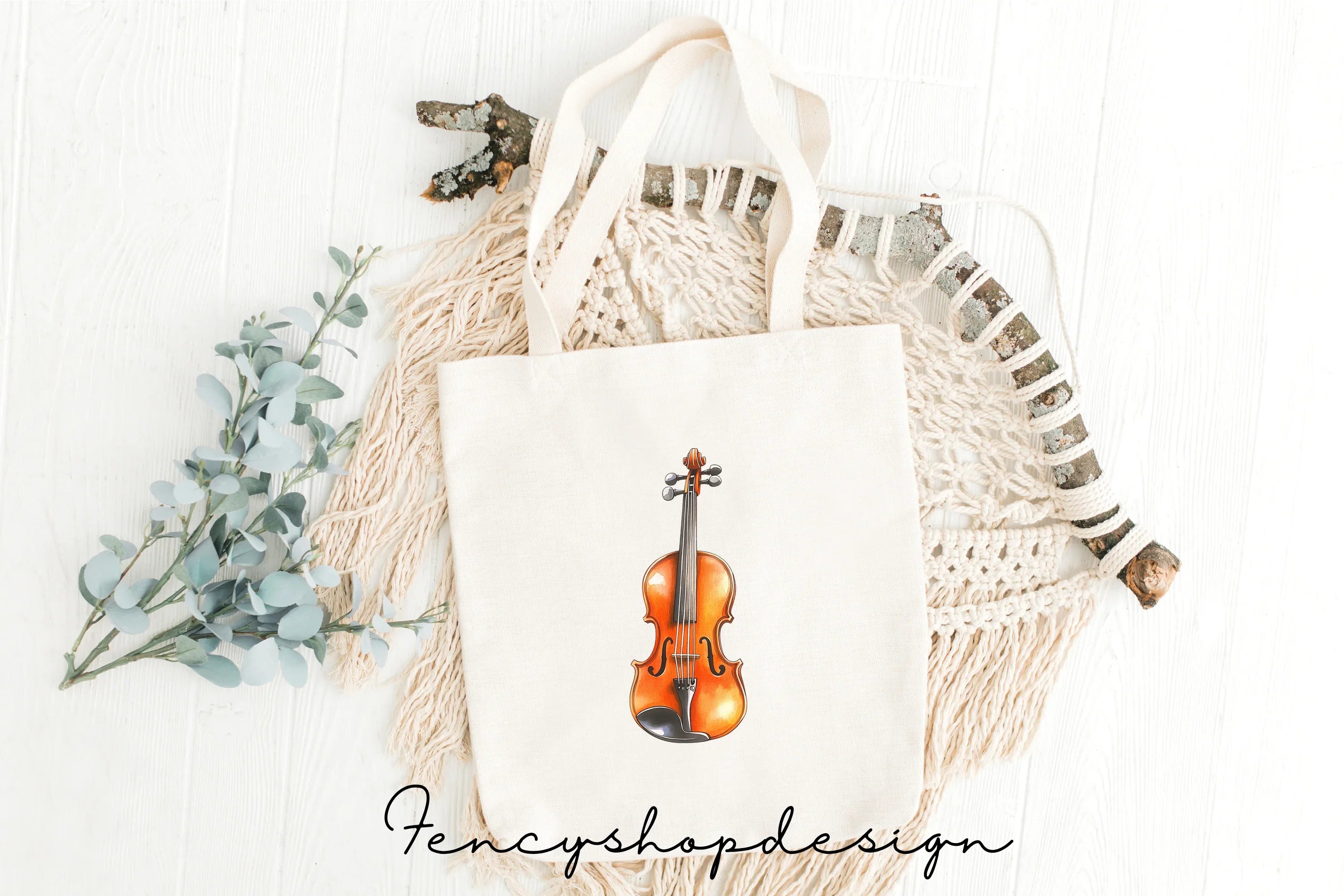 Elegant Violin Musical Instrument Clipart Bundle