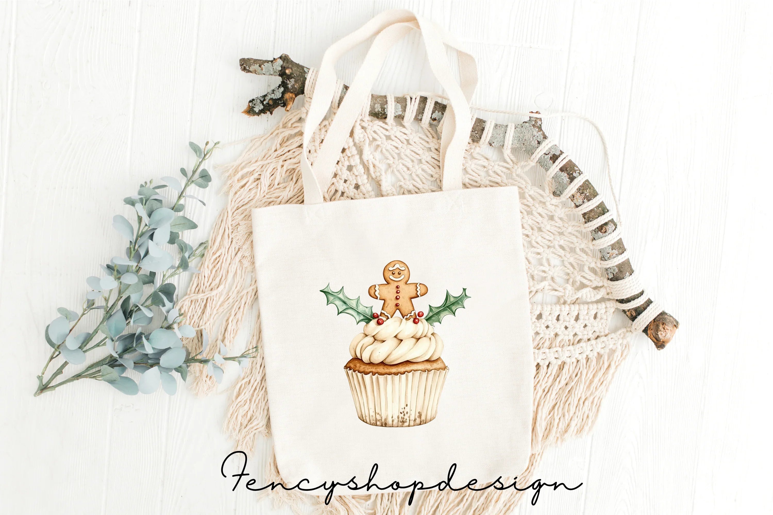 Gingerbread Men Cupcakes Clipart Bundle