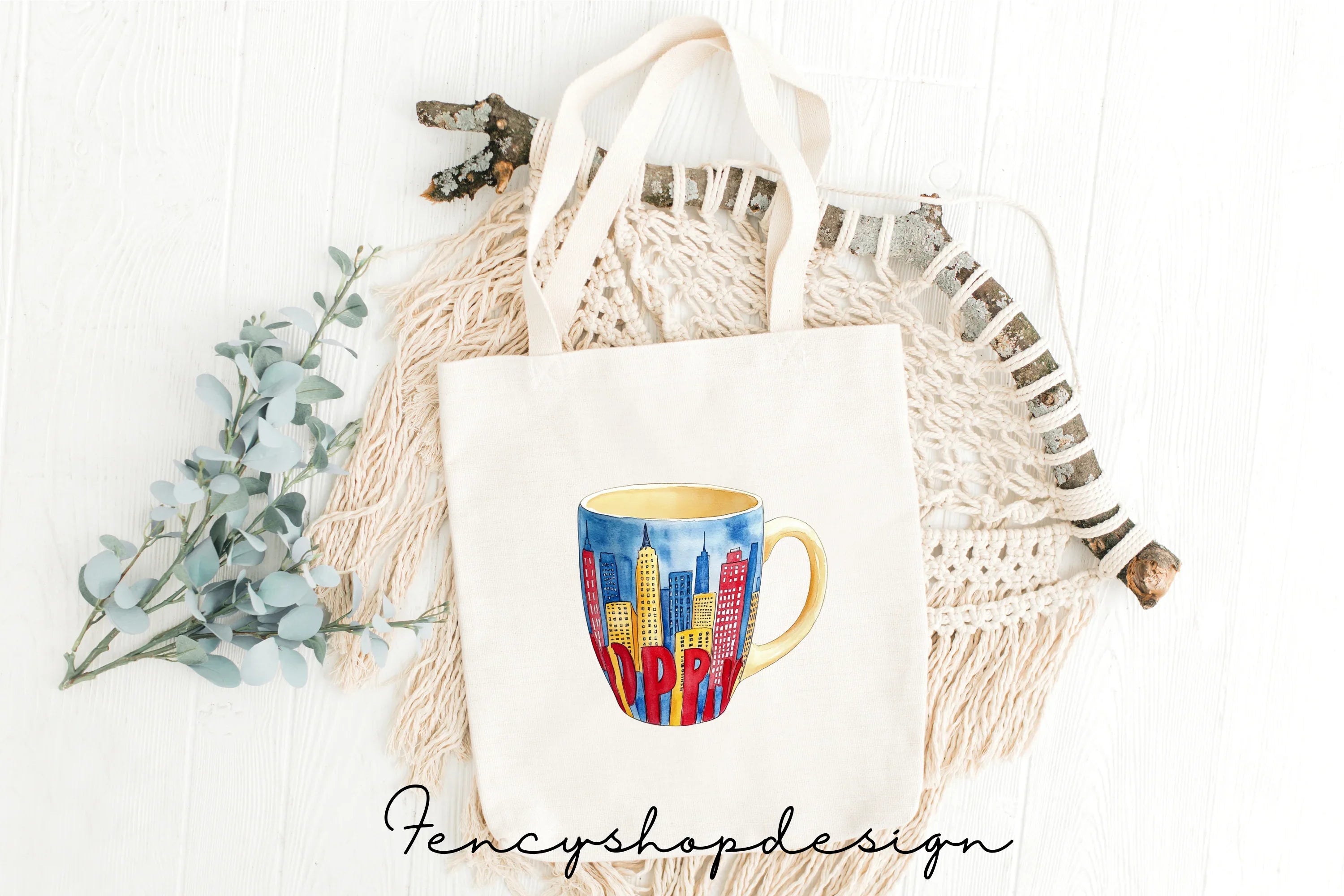Cityscape Mugs Clipart Bundle