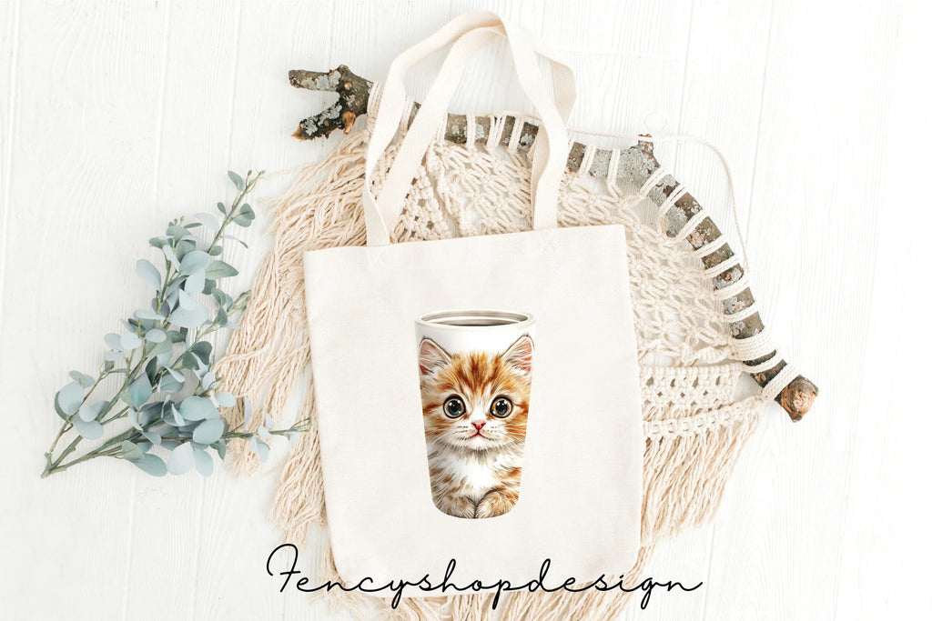 Cute Cat Tumbler Clipart Bundle