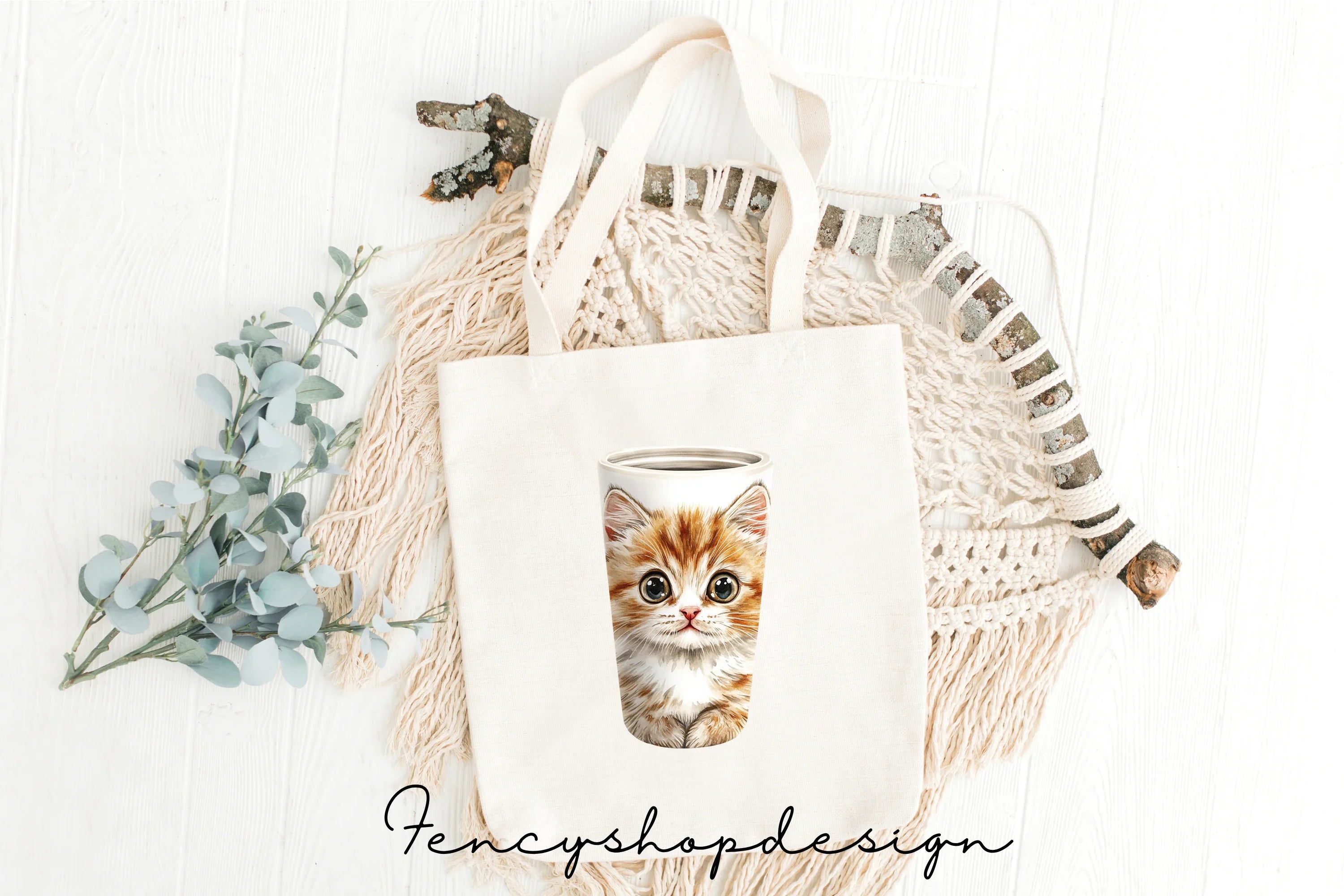 Cute Cat Tumbler Clipart Bundle