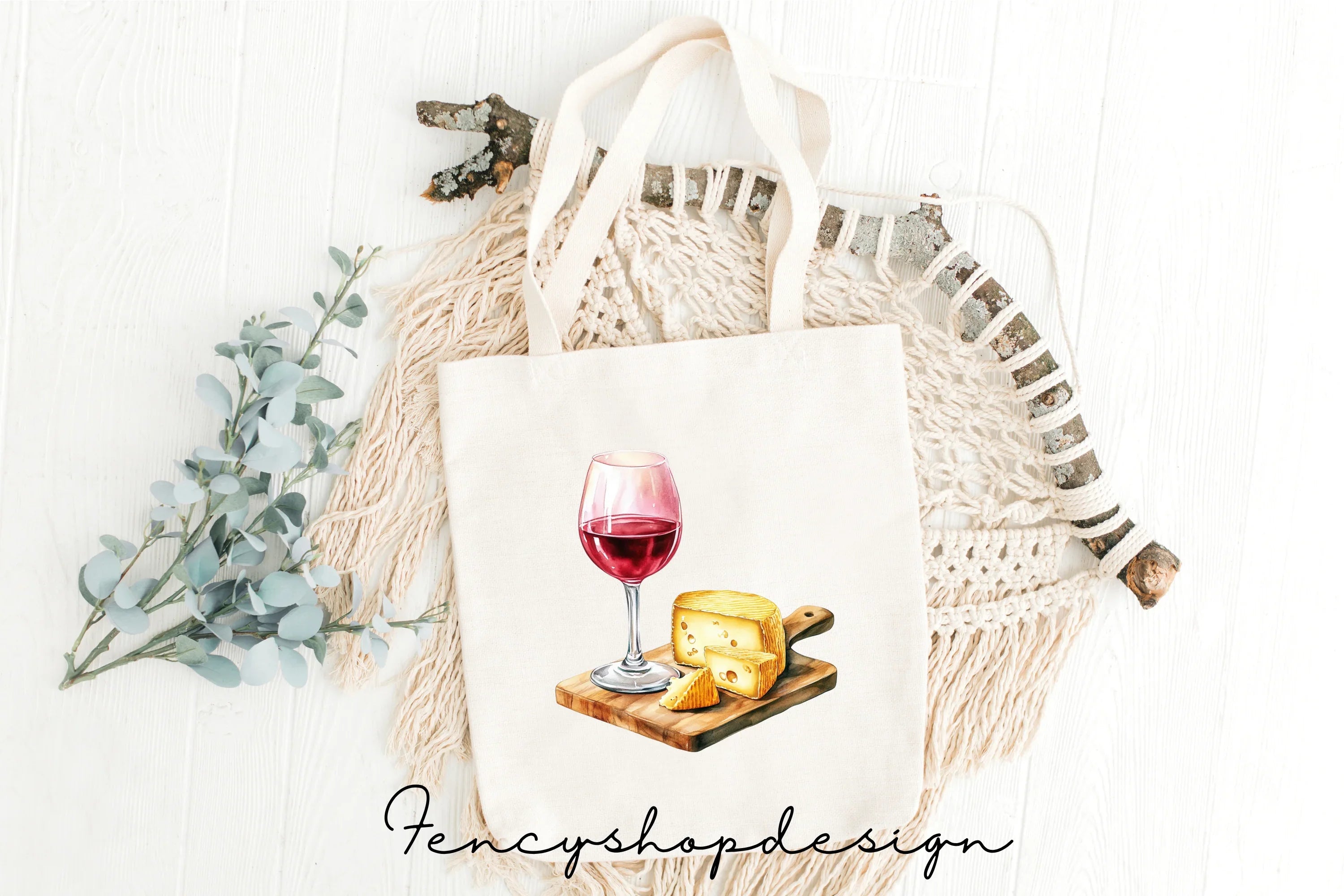 Wine and Cheese Clipart Bundle