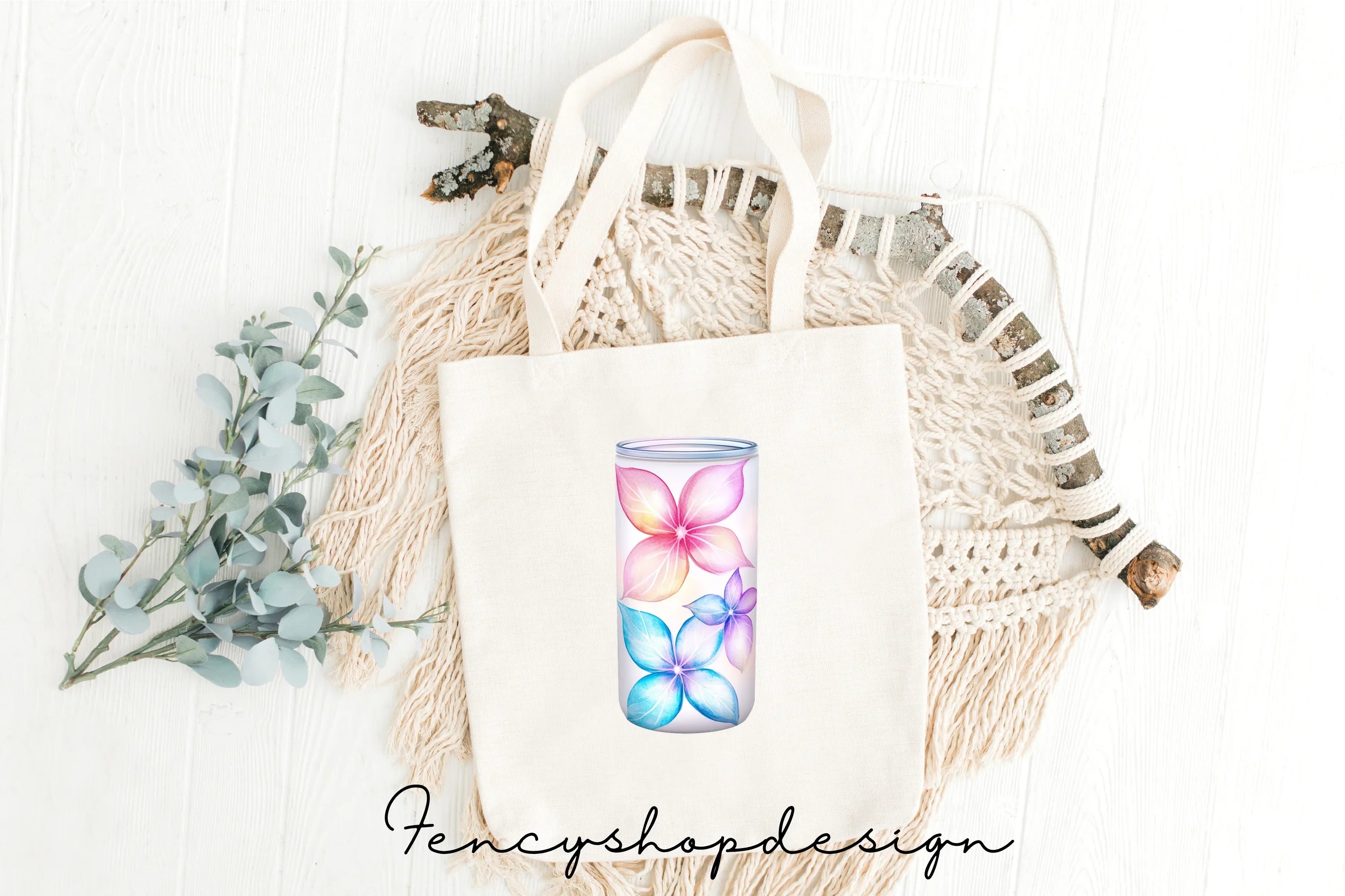 Vibrant Floral Tumbler Clipart Bundle