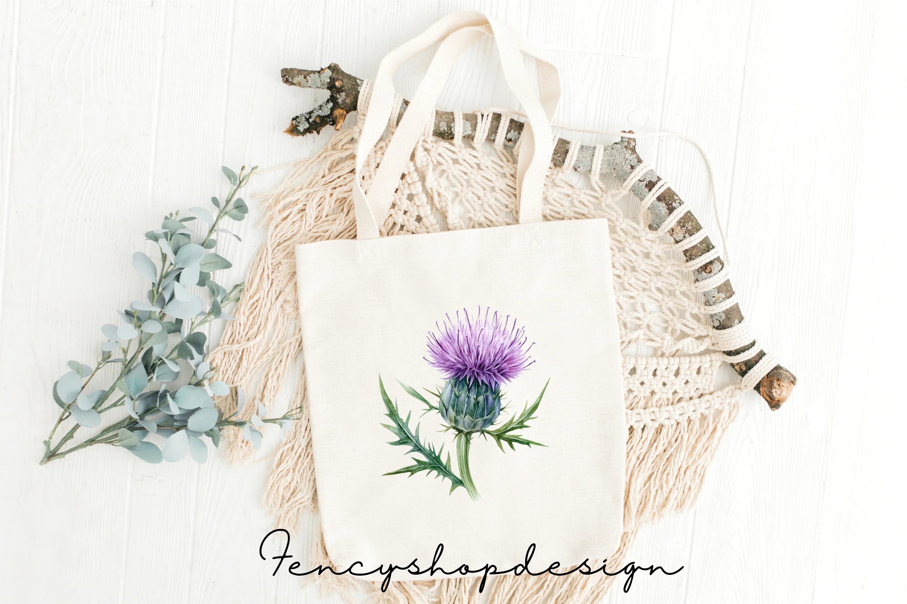 Thistle Flower Clipart Bundle