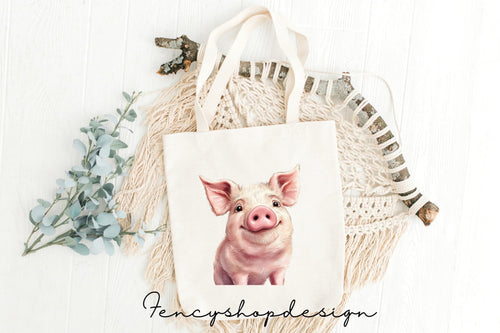 Adorable Pig Faces Clipart Bundle