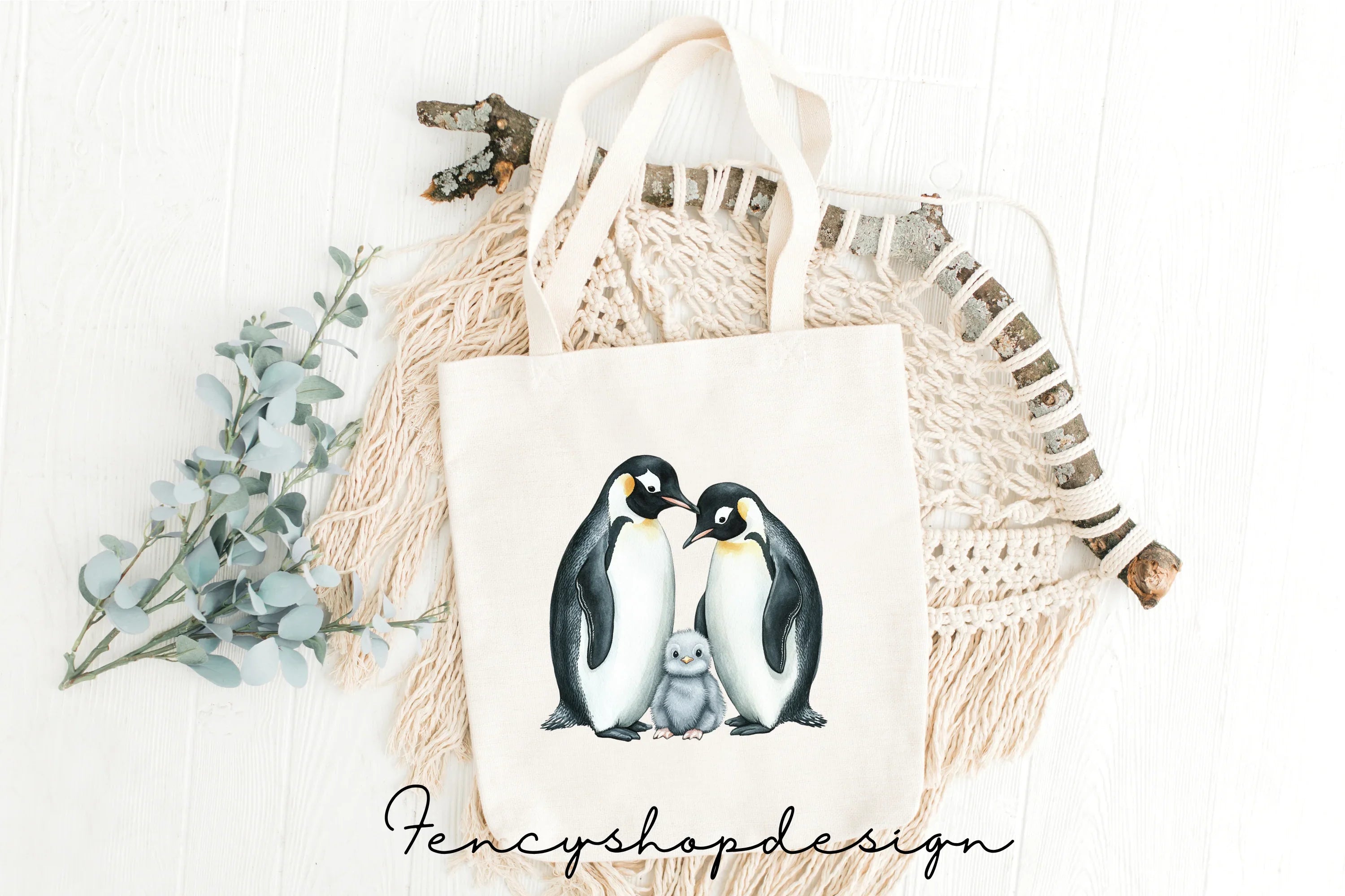 Cute Penguin Family Clipart Bundle