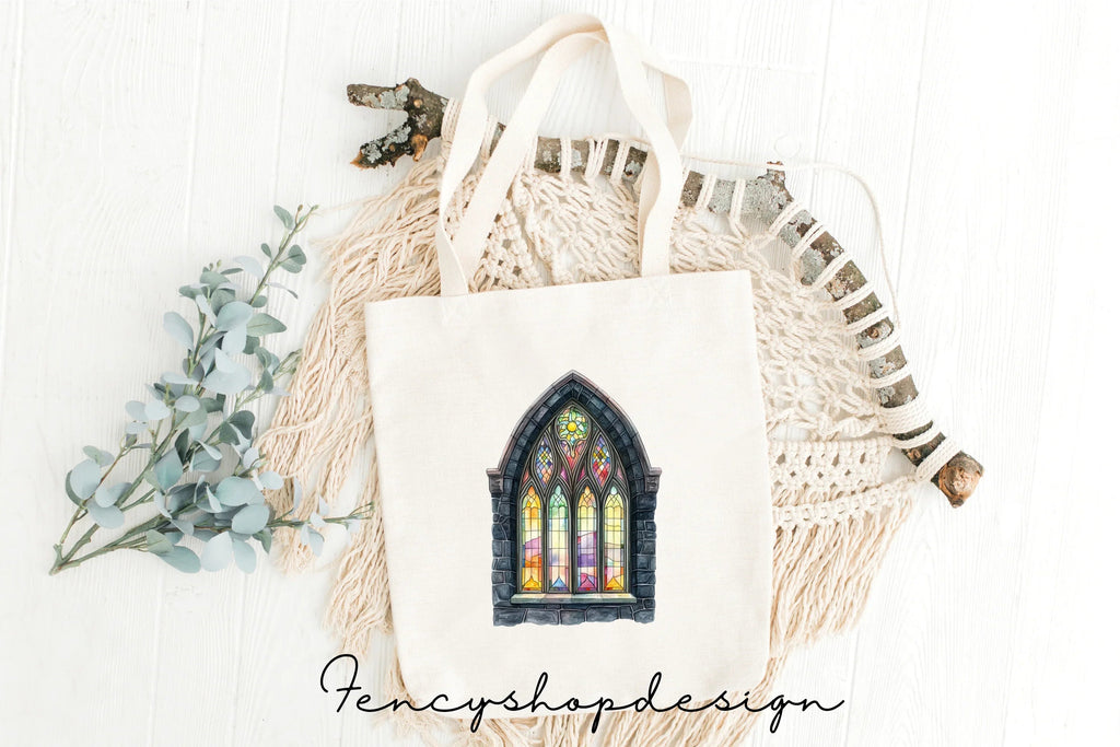 Gothic Stained Glass Window Clipart Bundle