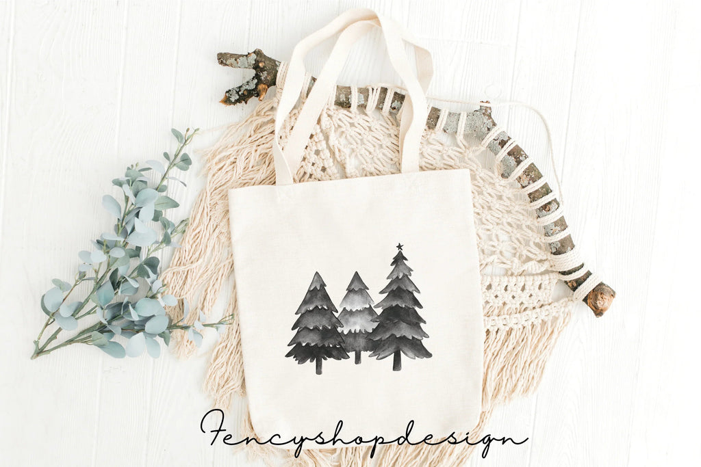 Winter Forest Tree Clipart Bundle