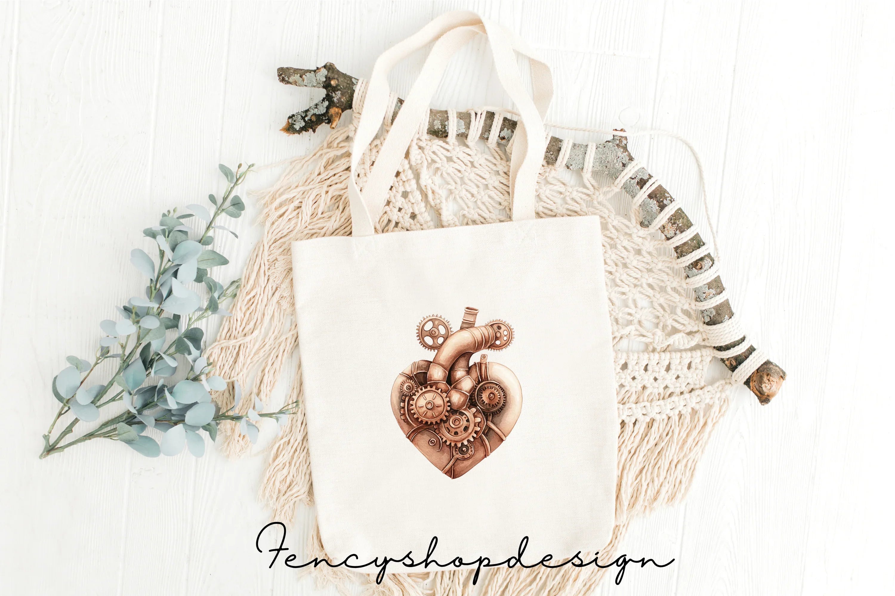 Vintage Steampunk Hearts Clipart Bundle