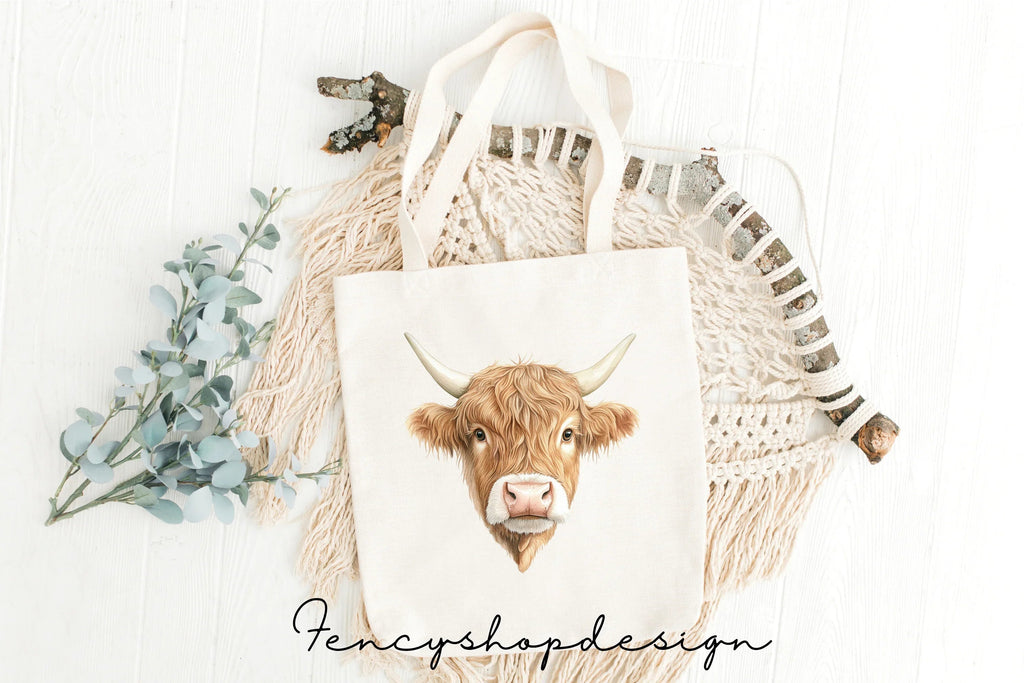 Cute Highland Cow Clipart Bundle