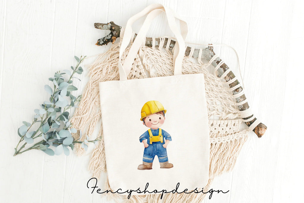 Cute Construction Worker Clipart Bundle