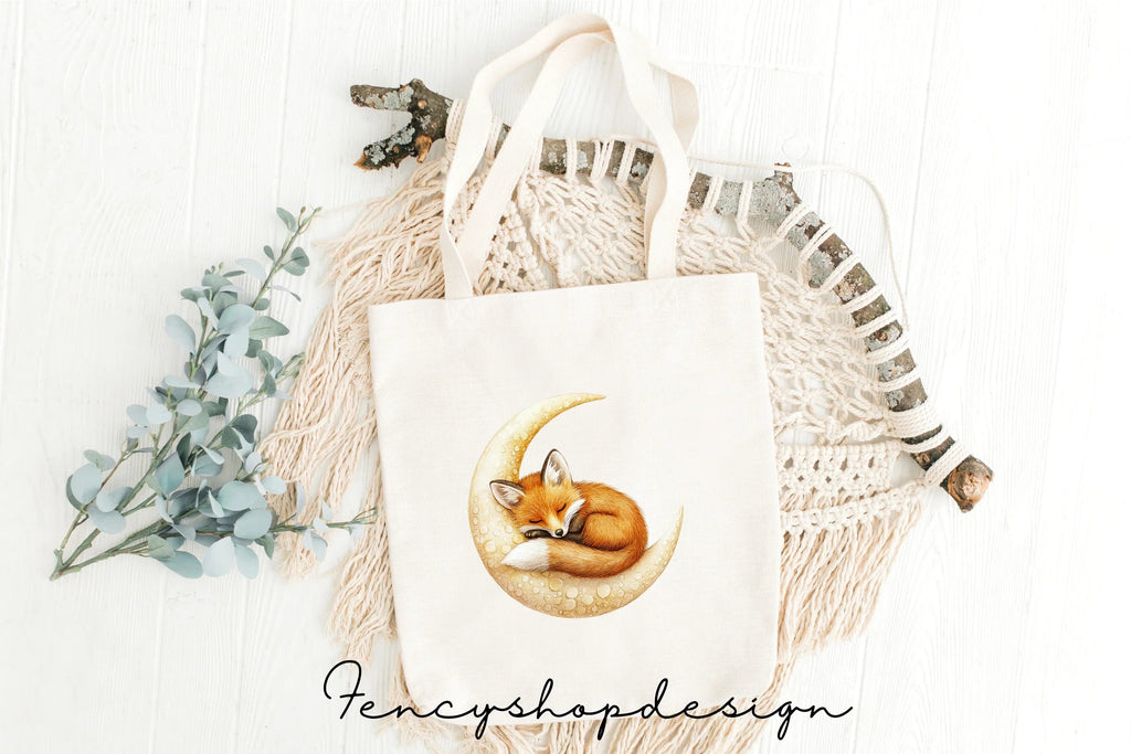 Cute Fox Moon Nursery Clipart Bundle