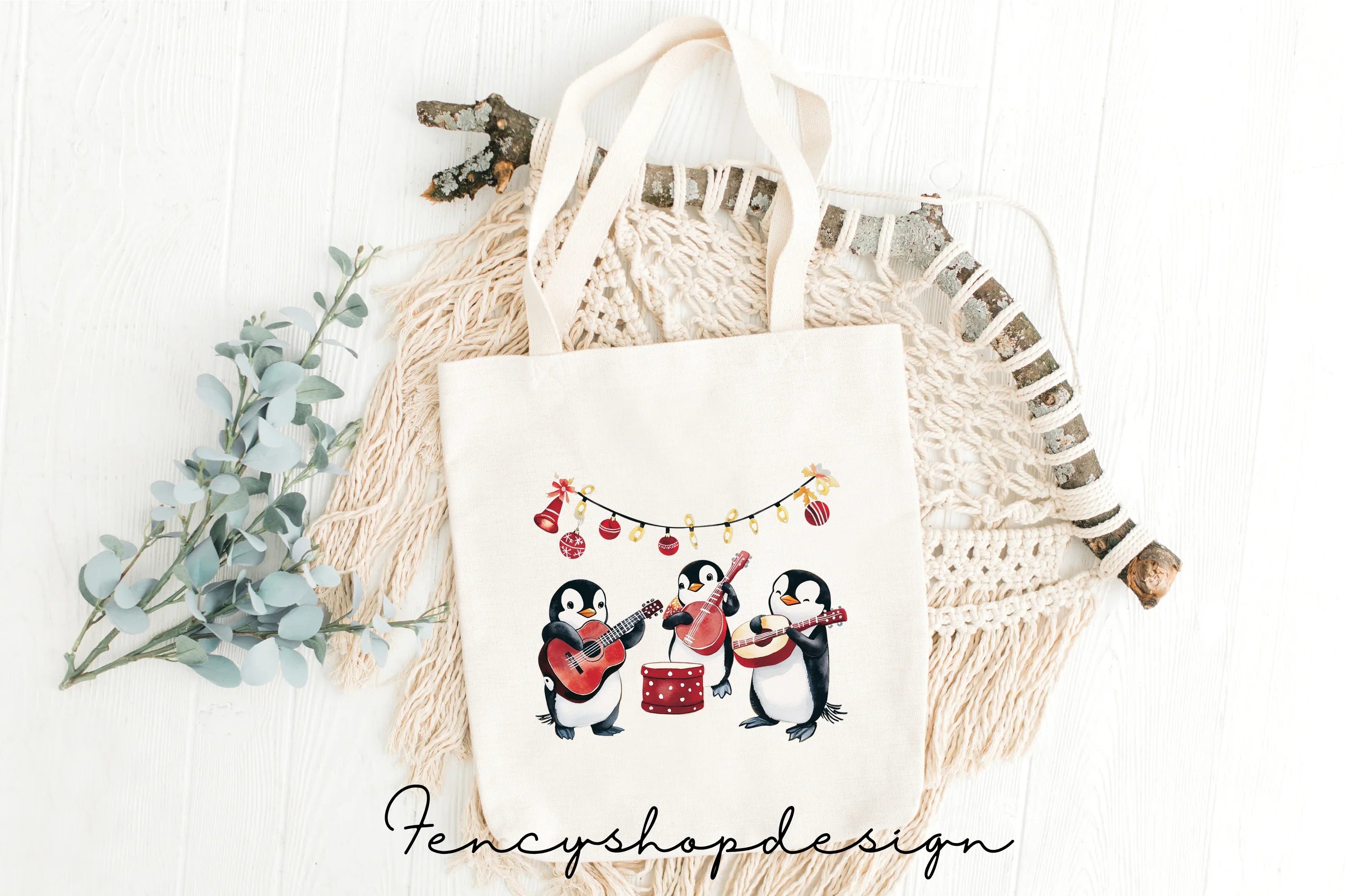 Musical Christmas Penguin Clipart Bundle
