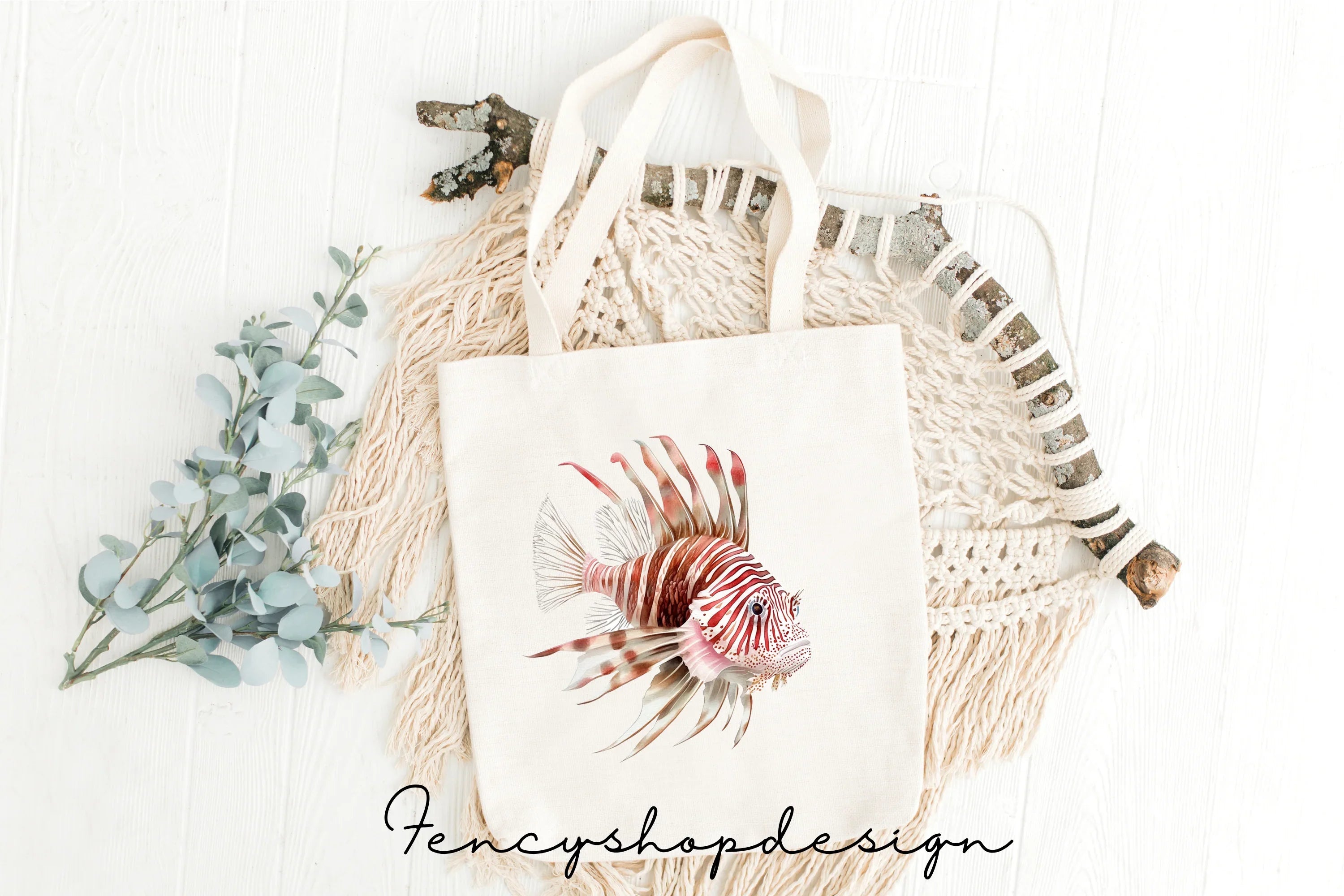 Colorful Lionfish Aquatic Creature Clipart Bundle