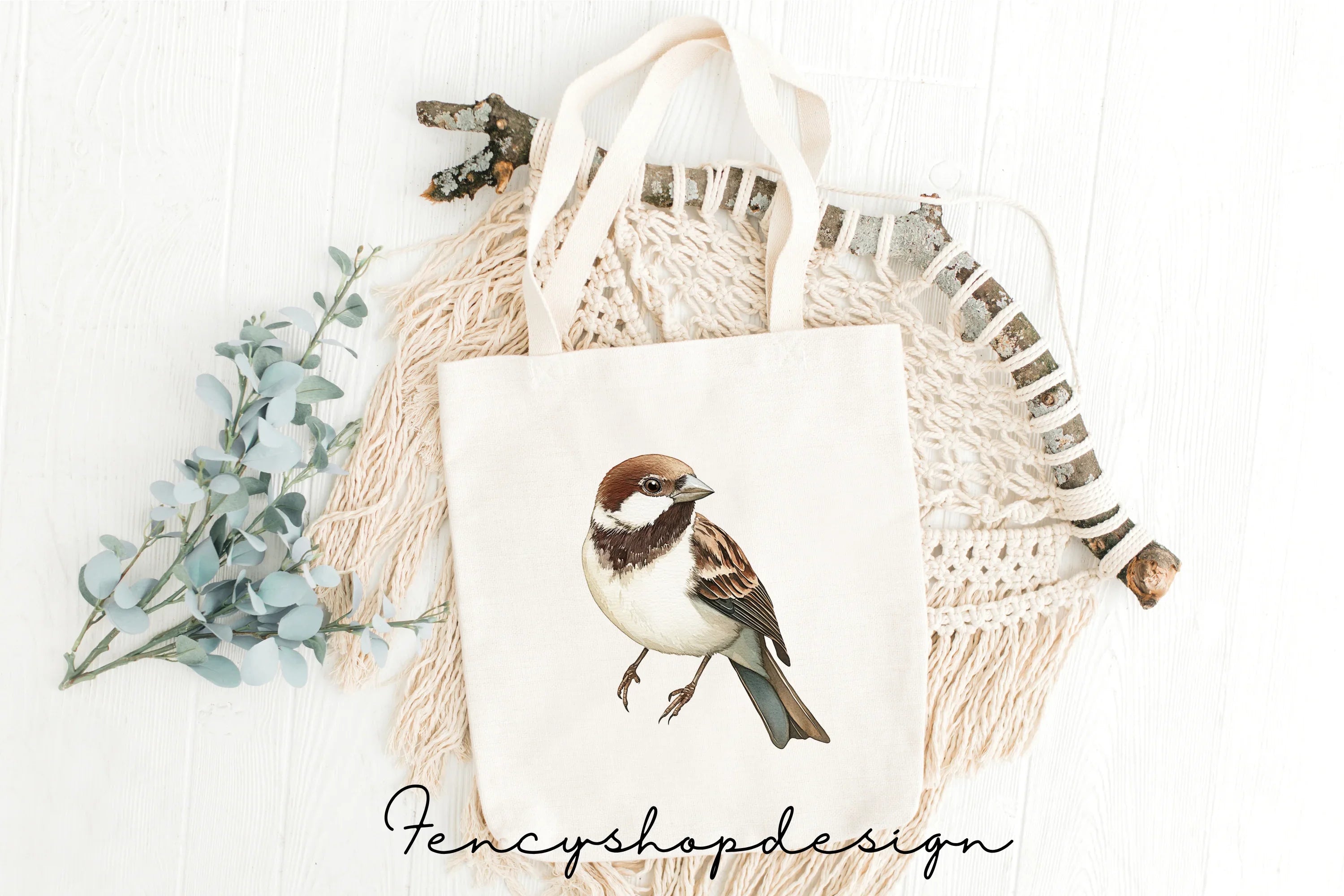 Charming Garden Sparrows Clipart Bundle