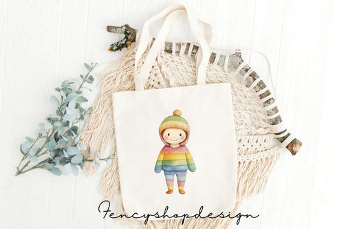 Adorable Rainbow Girls Clipart Bundle