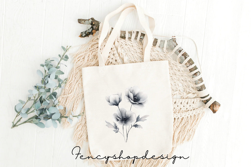 Monochrome Floral Clipart Bundle
