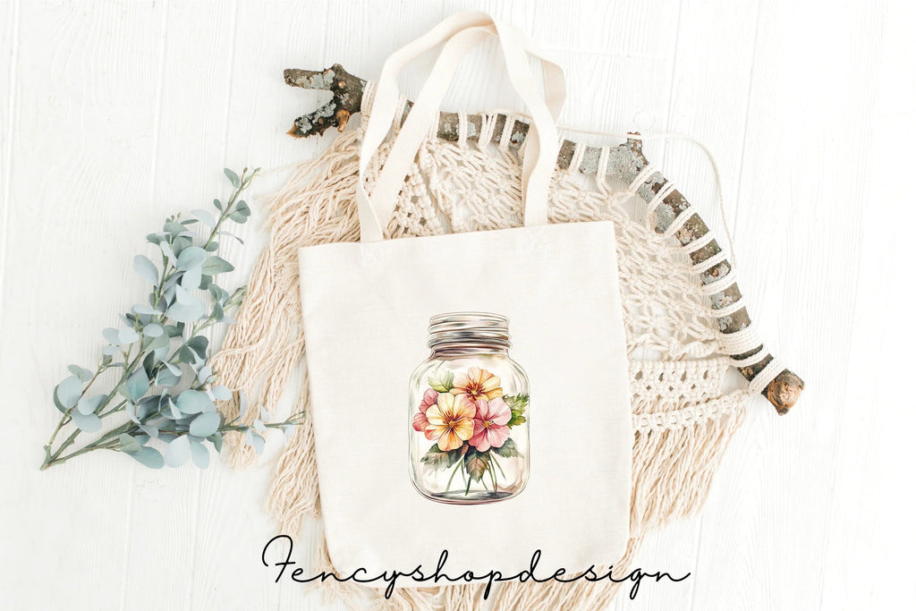 Wildflowers in Jars Clipart Bundle