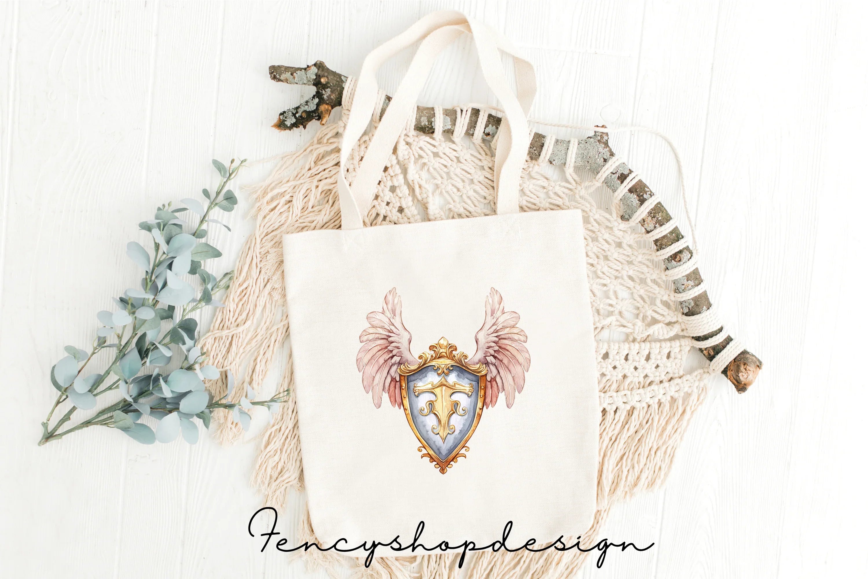 Winged Shields Clipart Bundle