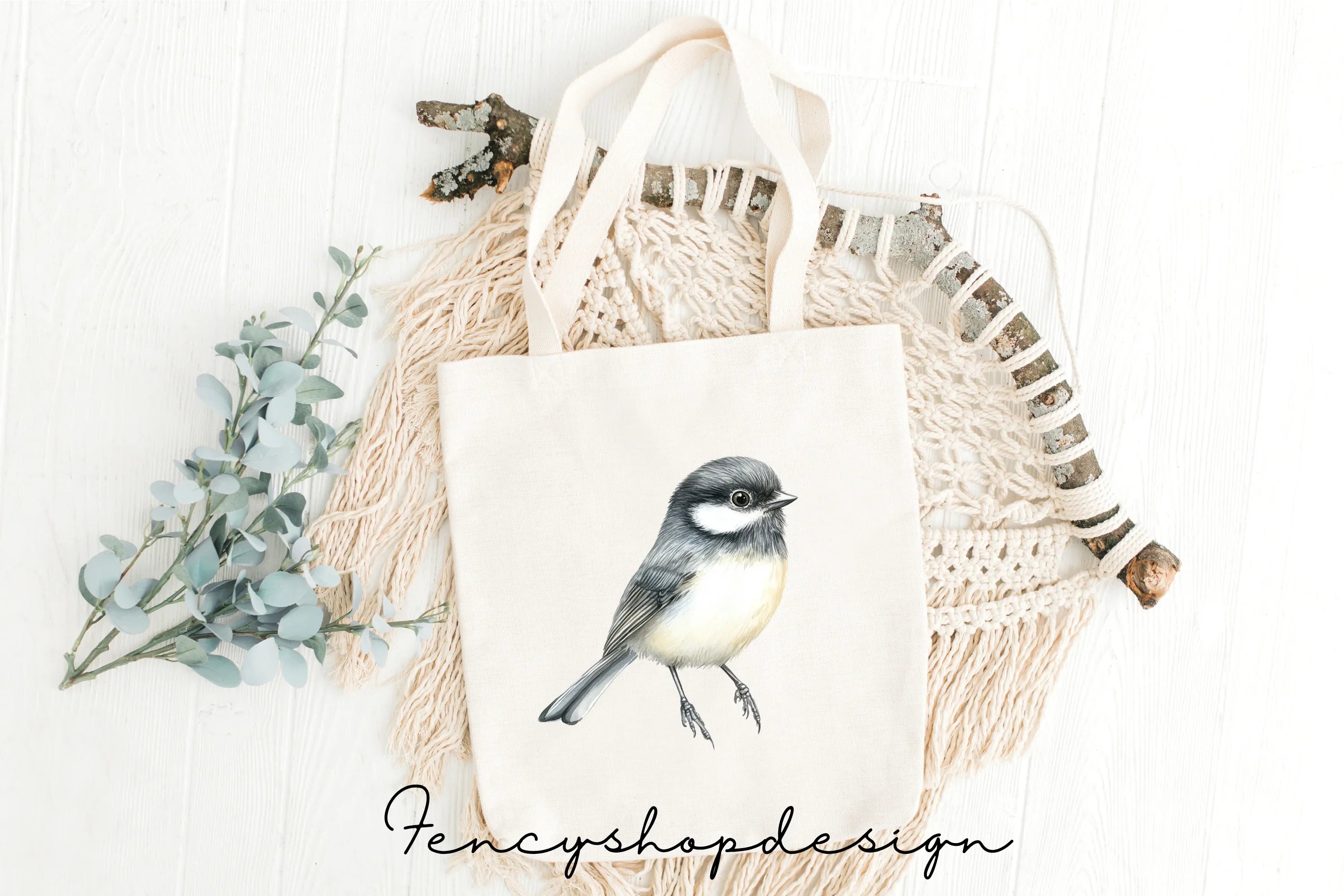 Cute Chickadee Bird Clipart Bundle