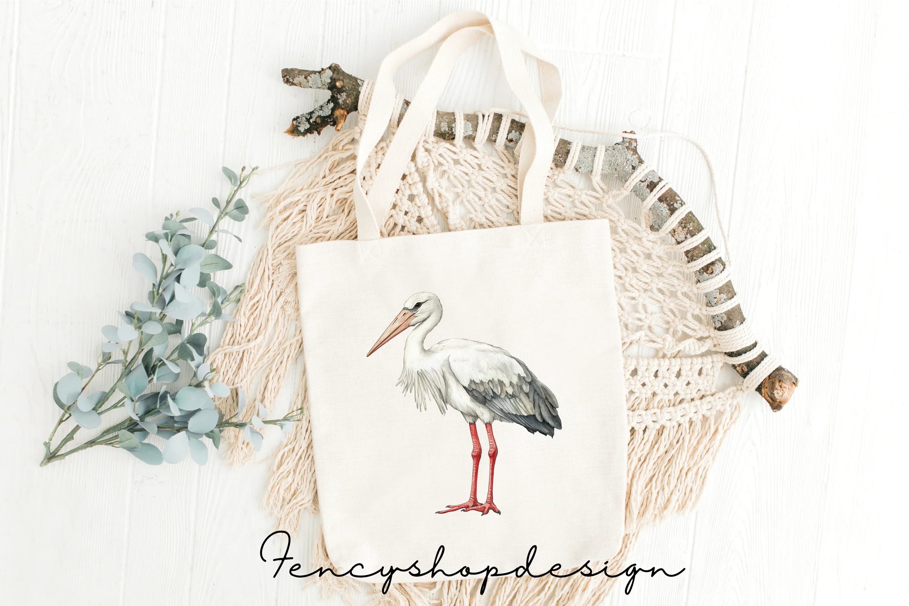 Elegant Stork Bird Clipart Bundle