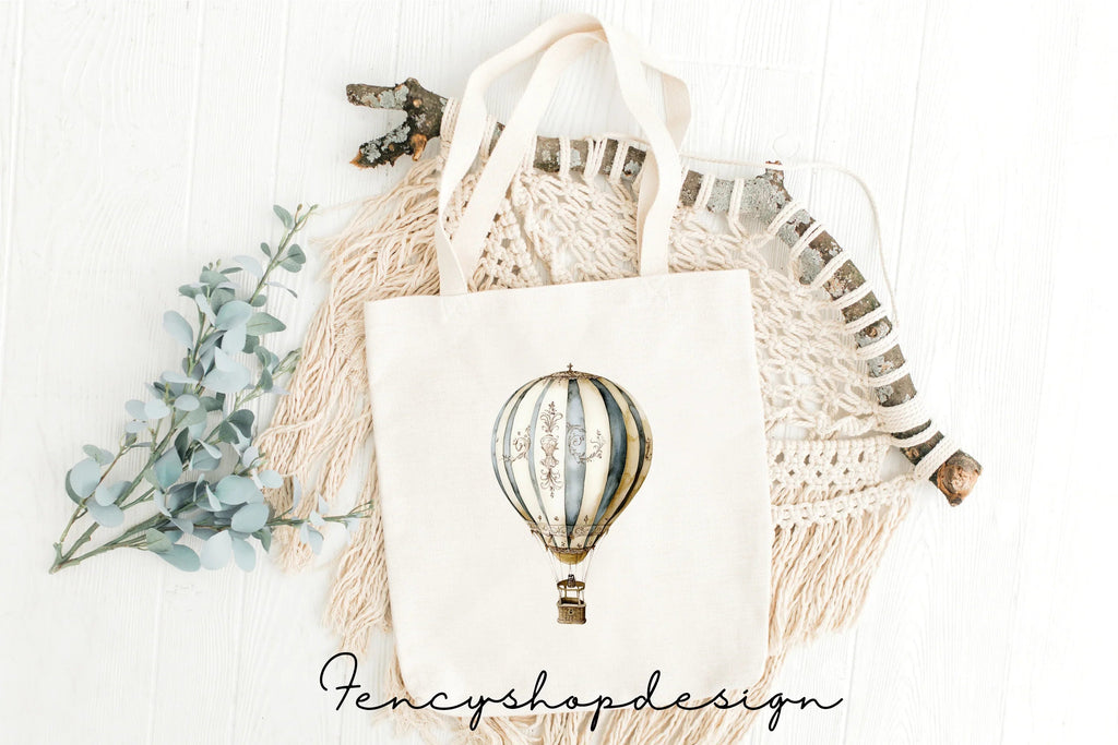 Vintage Hot Air Balloon Clipart Bundle
